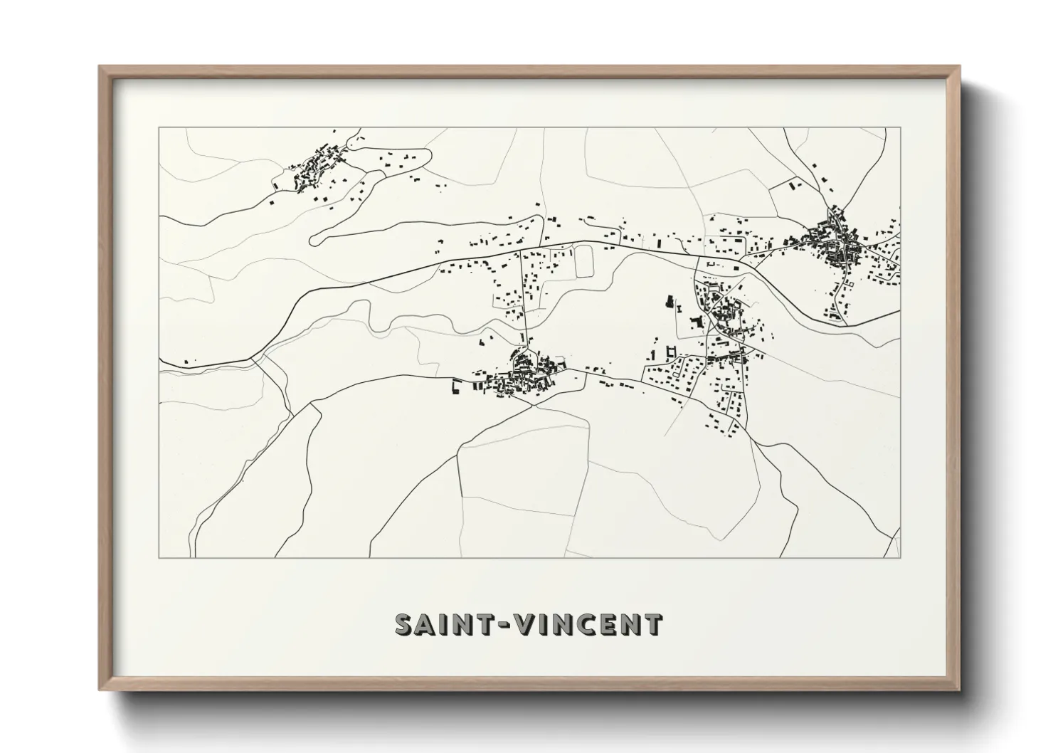 Une affiche de carte sur Saint-Vincent