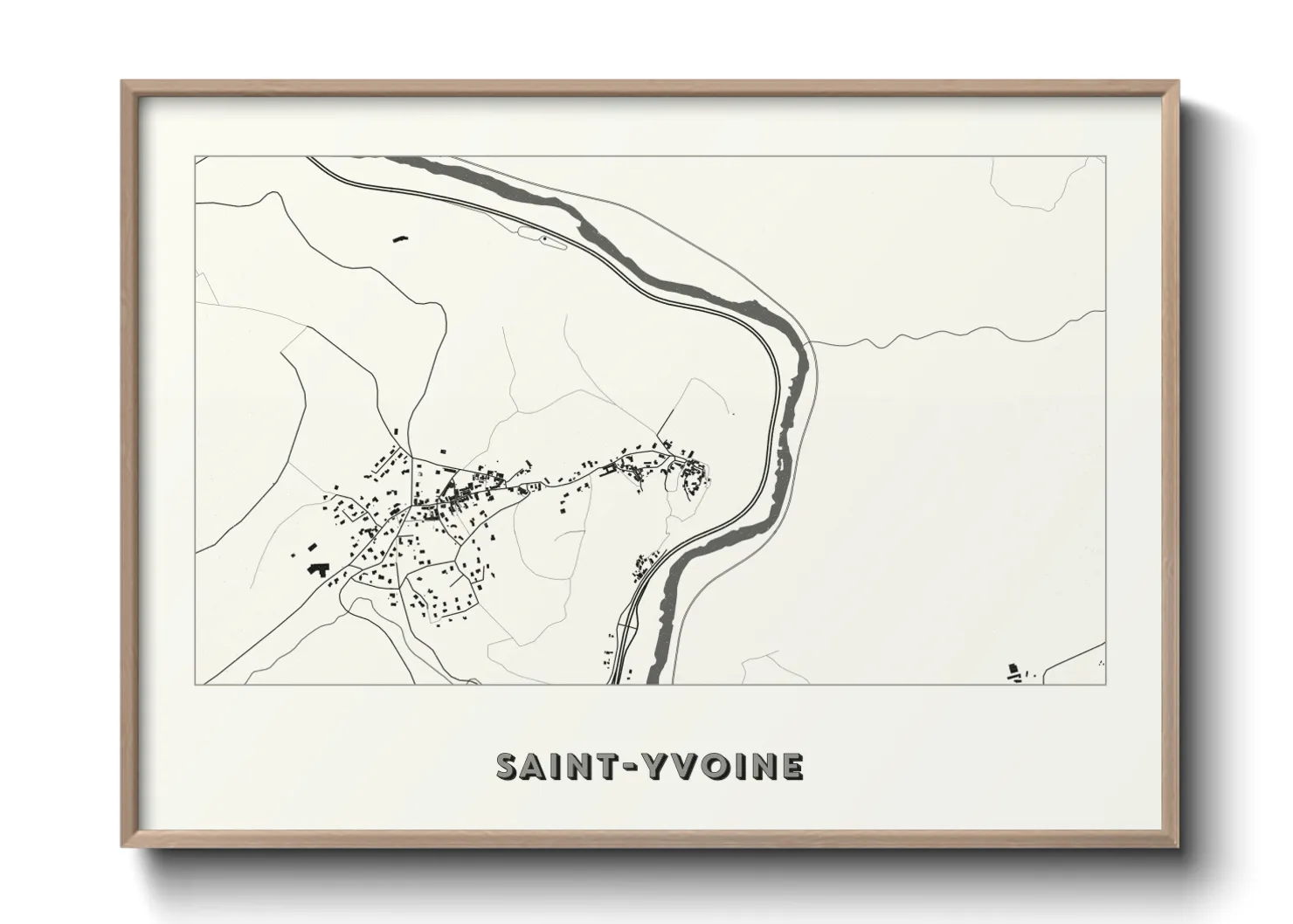 Une affiche de carte sur Saint-Yvoine