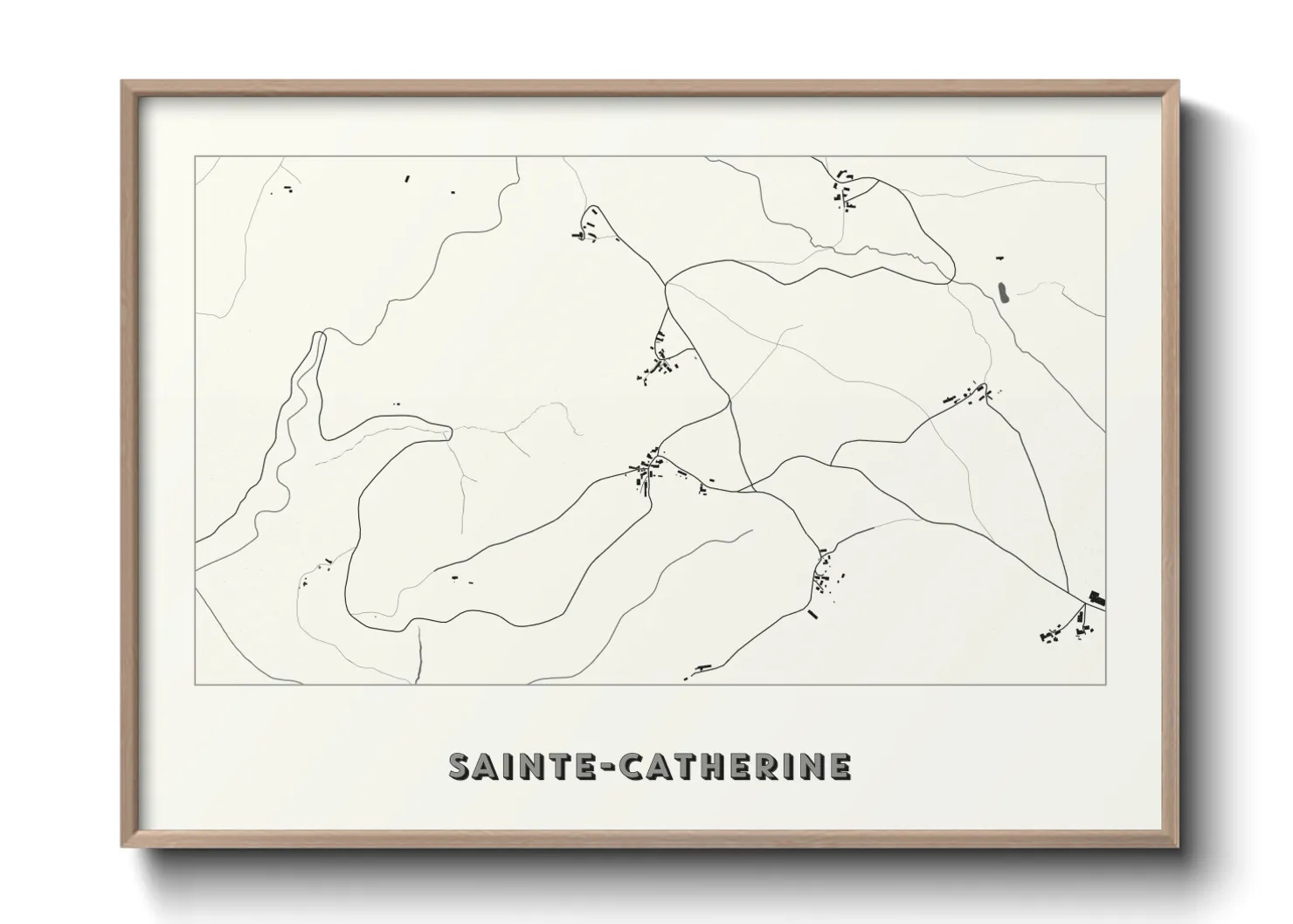 Une affiche de carte sur Sainte-Catherine