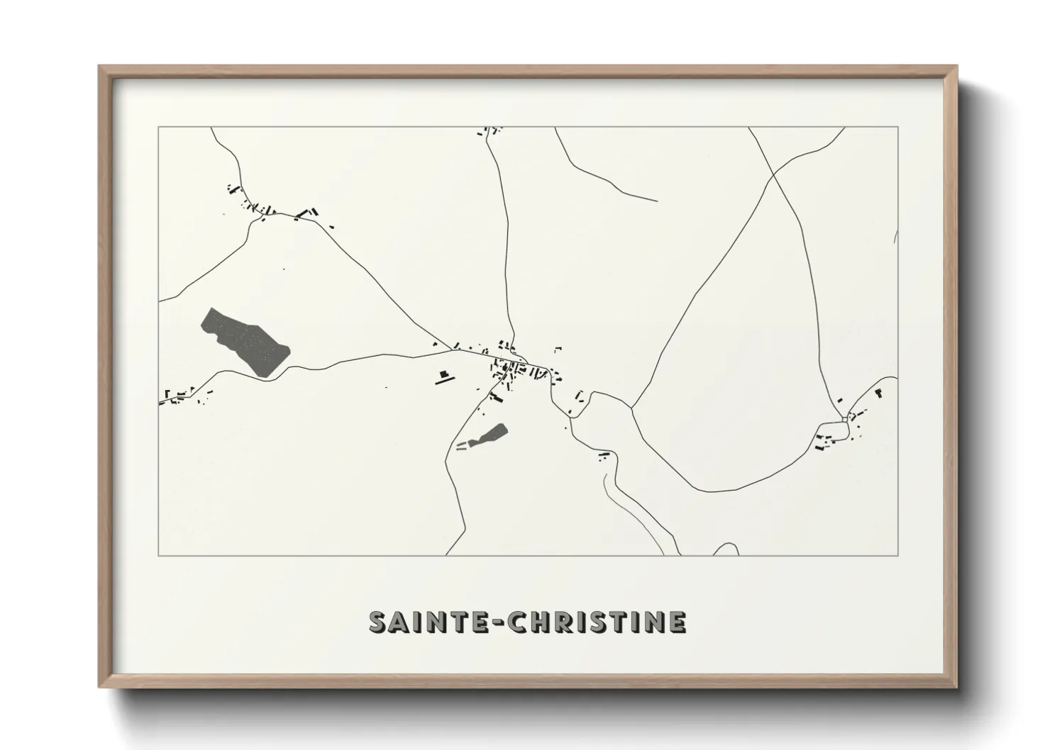 Une affiche de carte sur Sainte-Christine