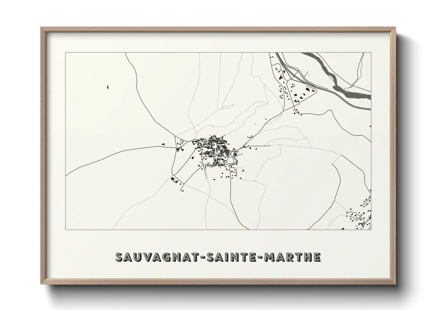Une affiche de carte sur Sauvagnat-Sainte-Marthe