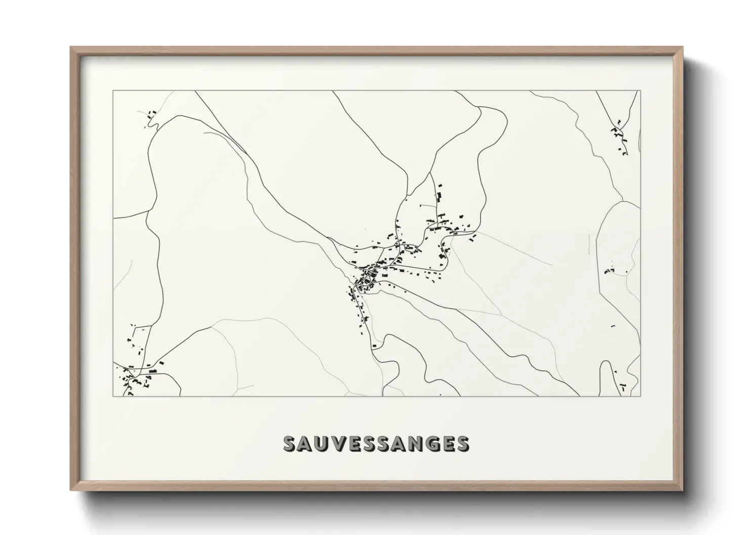 Une affiche de carte sur Sauvessanges