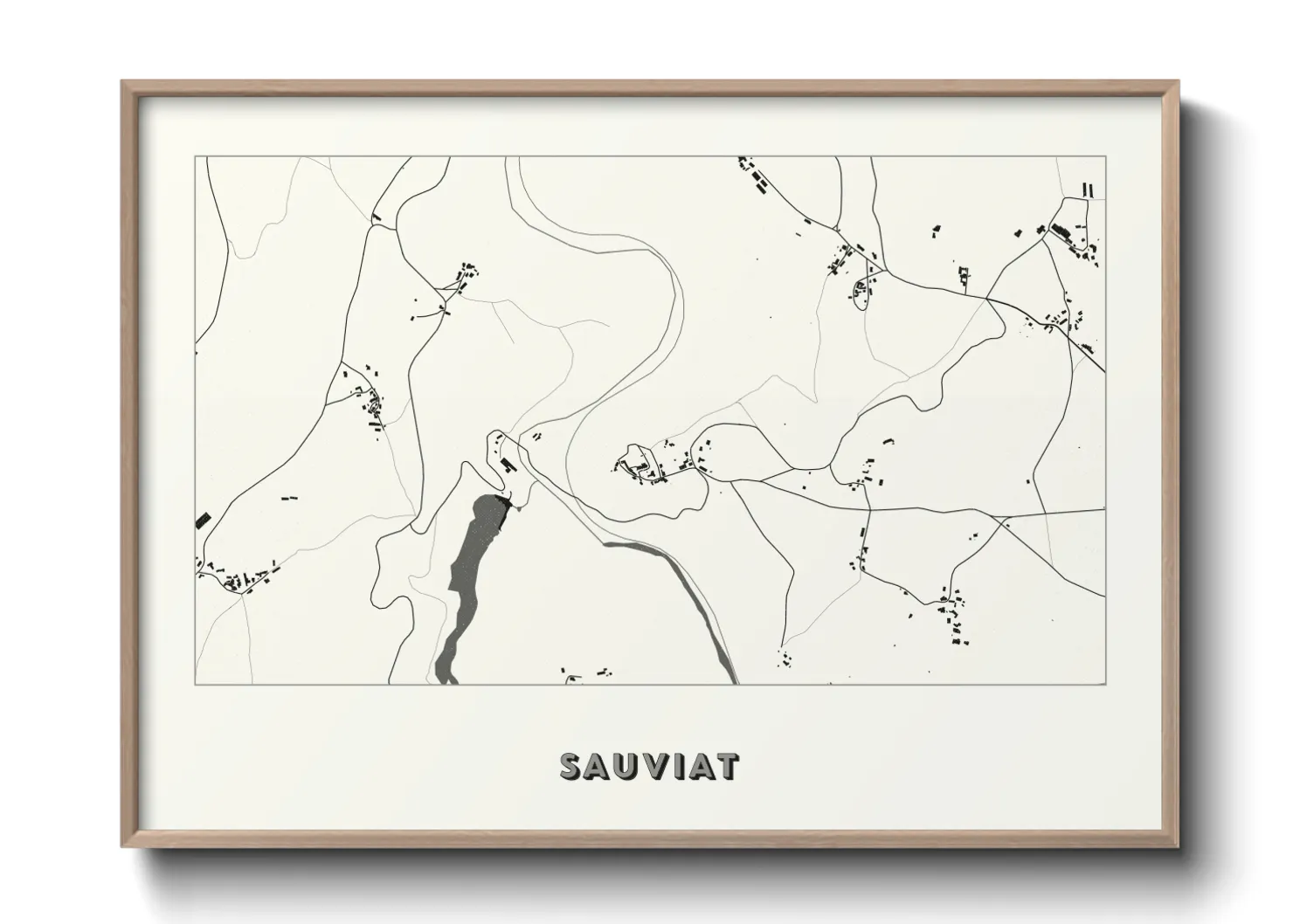 Une affiche de carte sur Sauviat