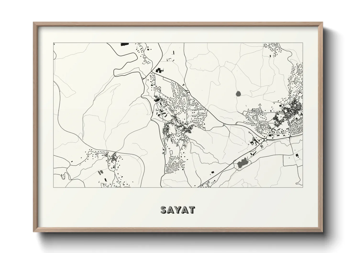 Une affiche de carte sur Sayat