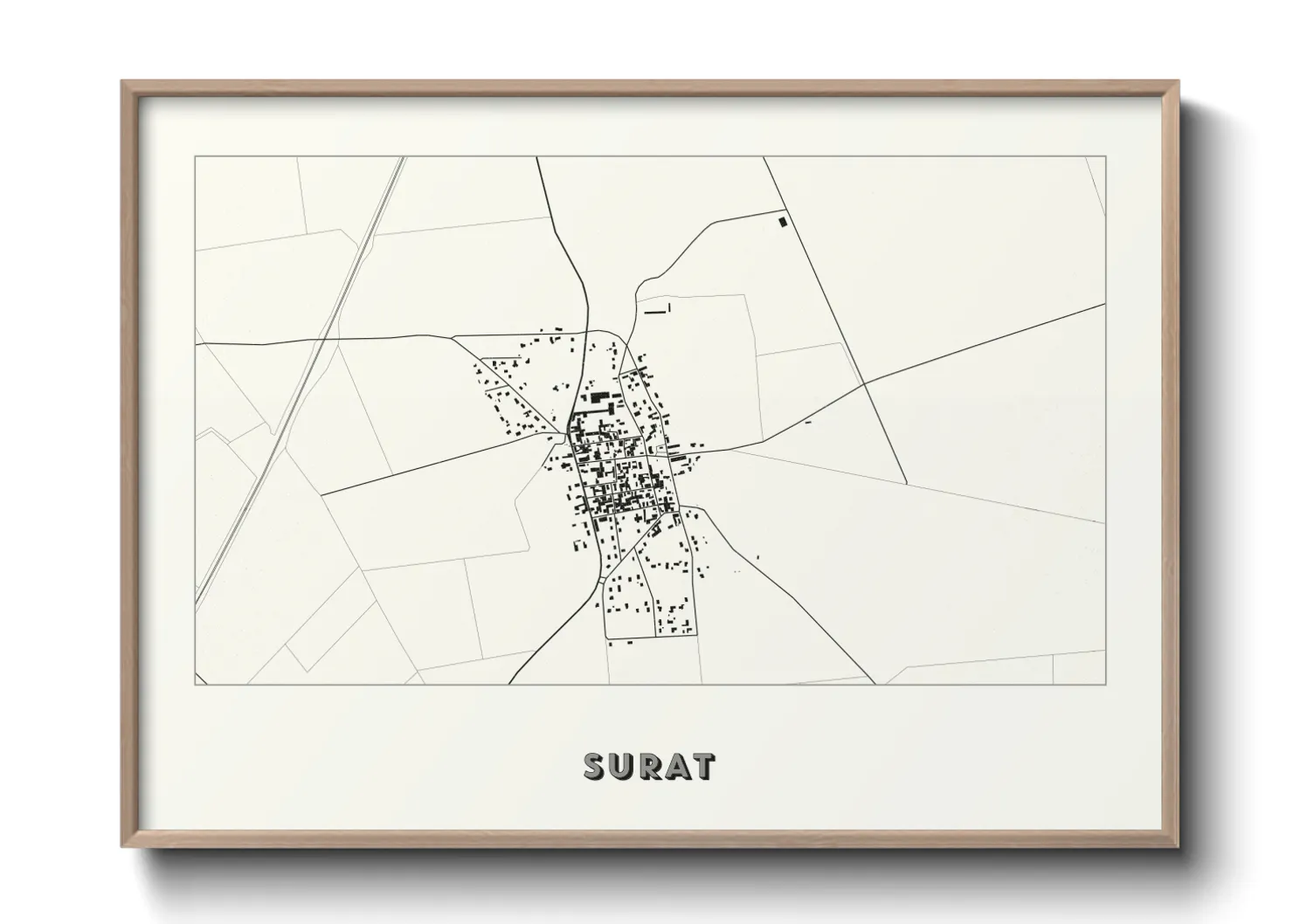 Une affiche de carte sur Surat