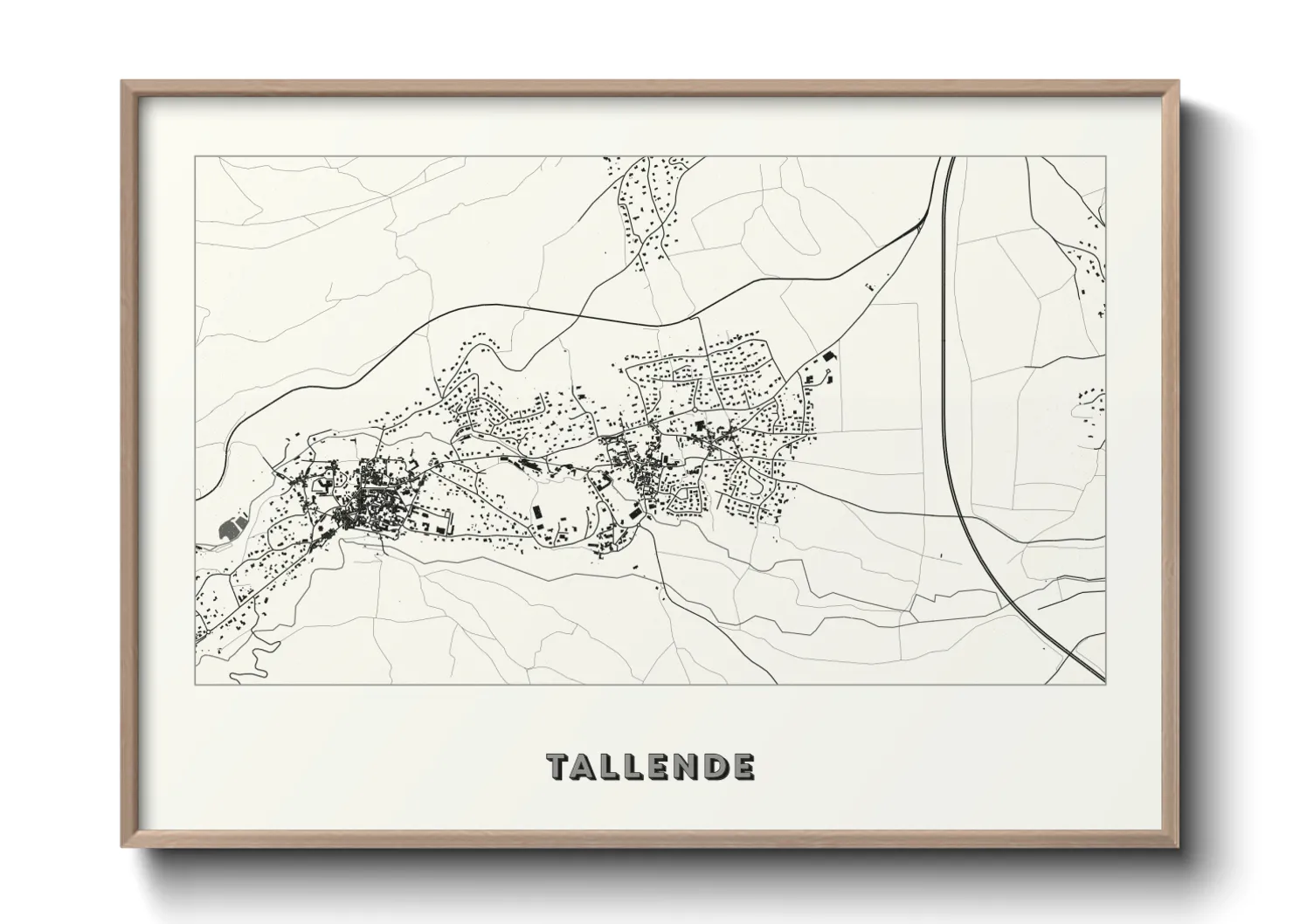 Une affiche de carte sur Tallende