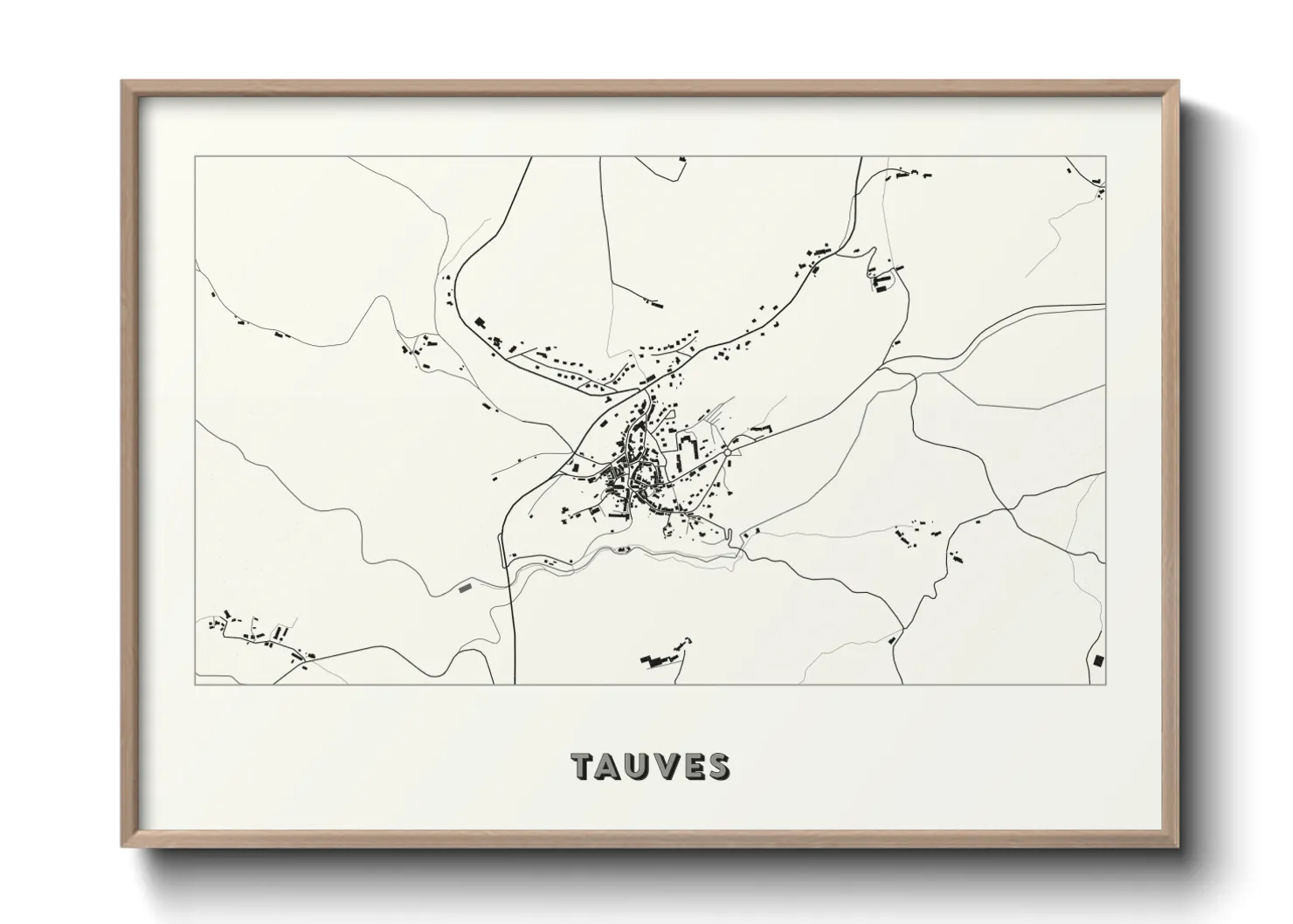 Une affiche de carte sur Tauves