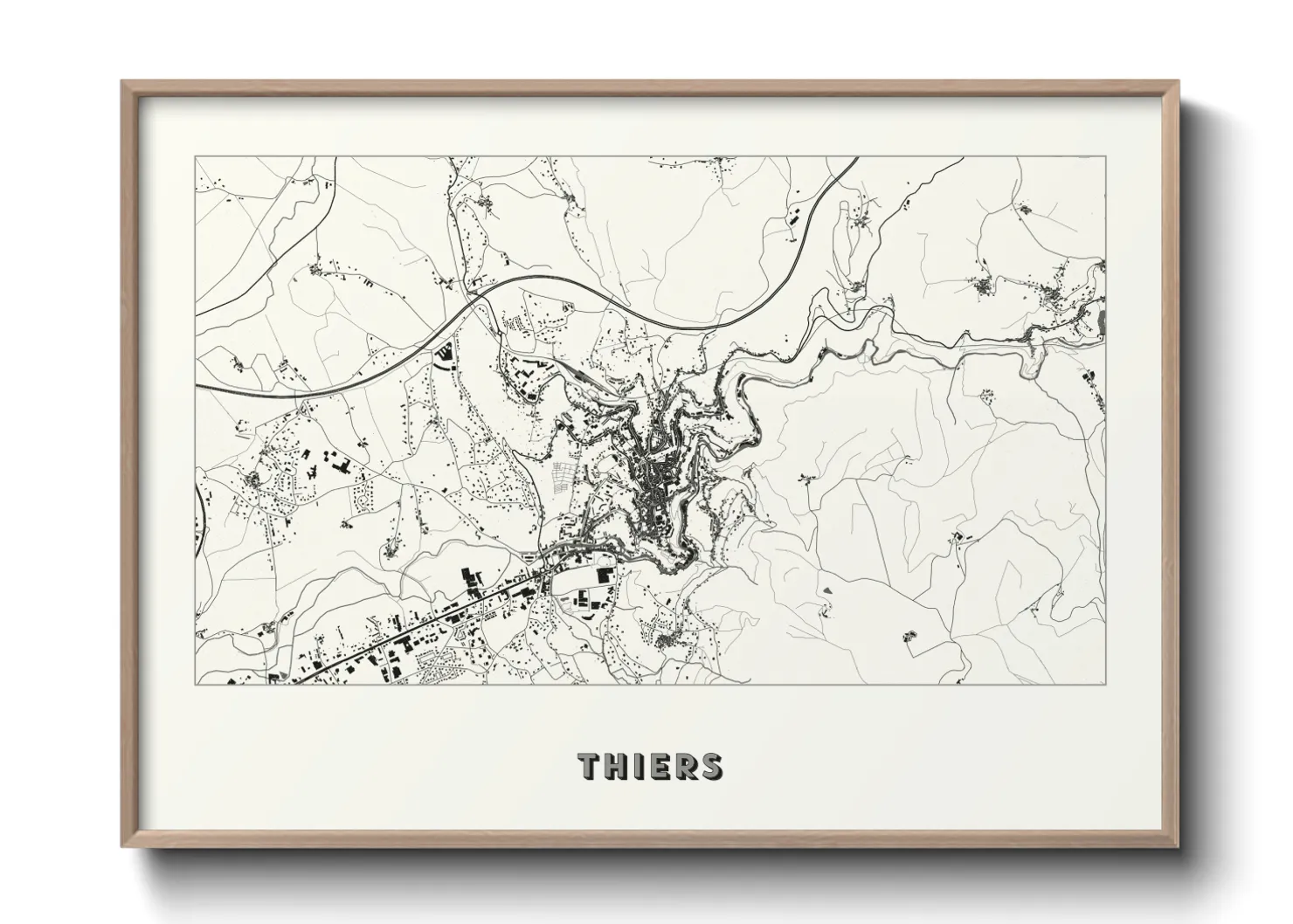 Une affiche de carte sur Thiers