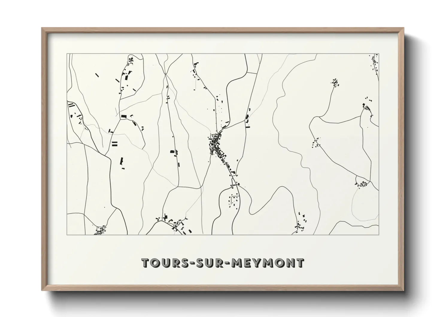 Une affiche de carte sur Tours-sur-Meymont