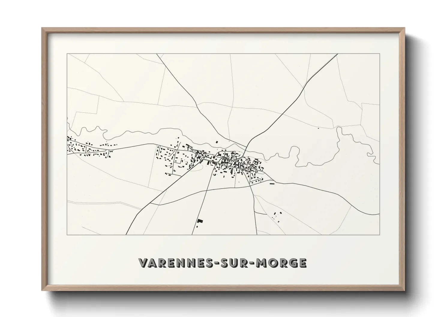 Une affiche de carte sur Varennes-sur-Morge