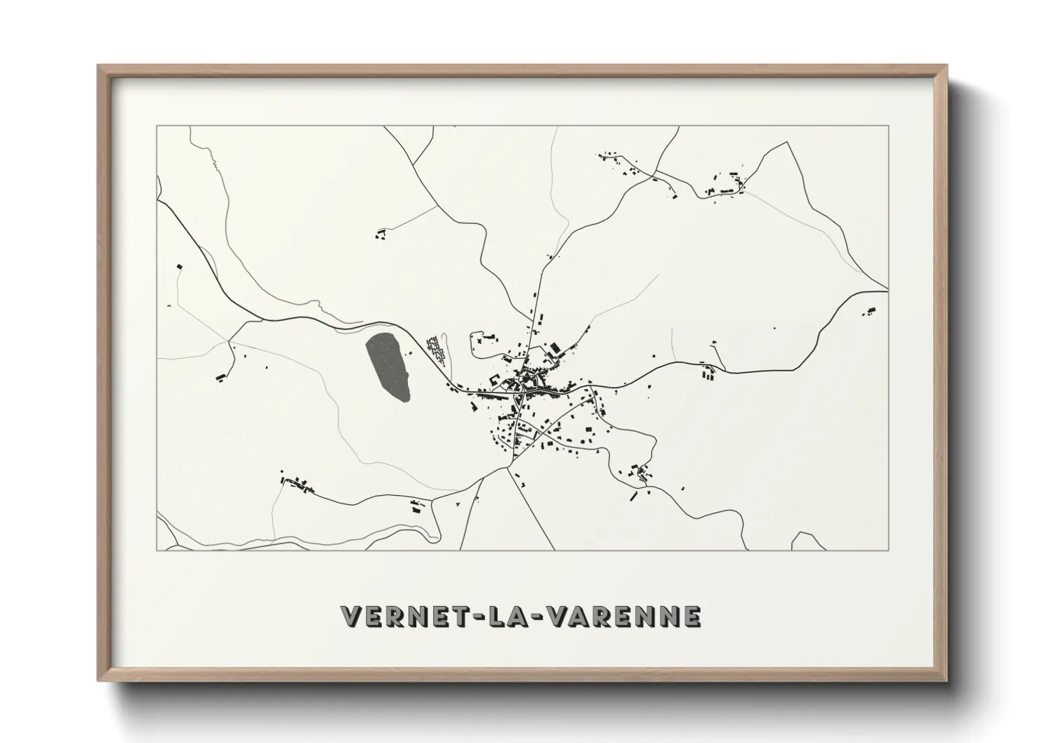 Une affiche de carte sur Vernet-la-Varenne