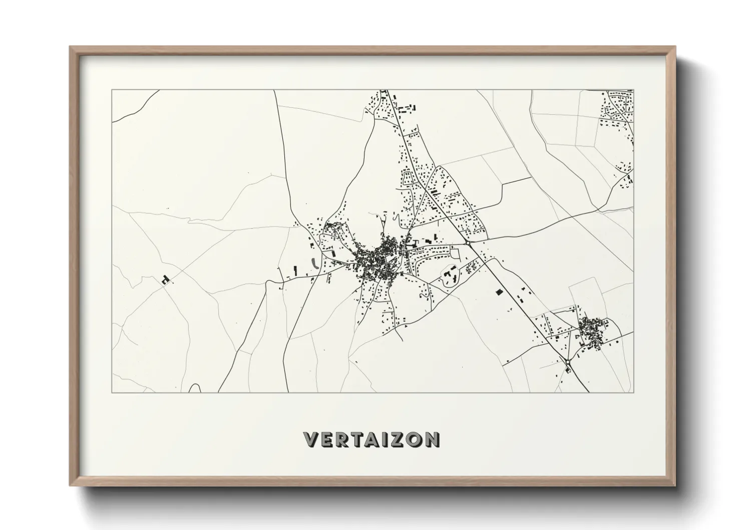 Une affiche de carte sur Vertaizon