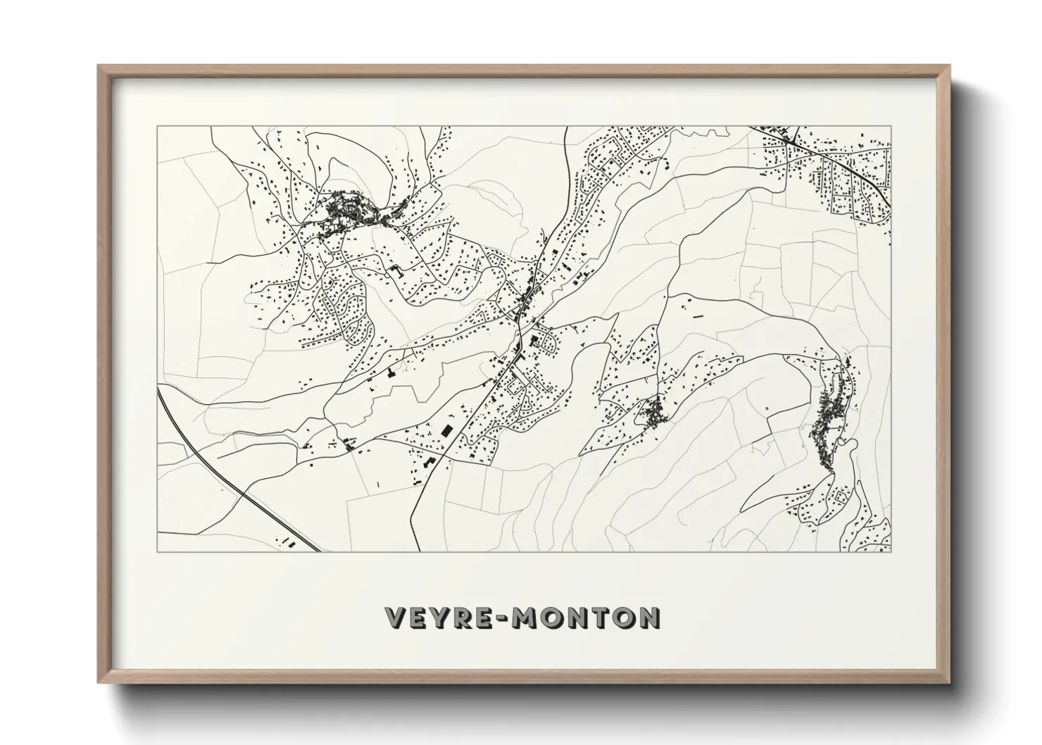 Une affiche de carte sur Veyre-Monton