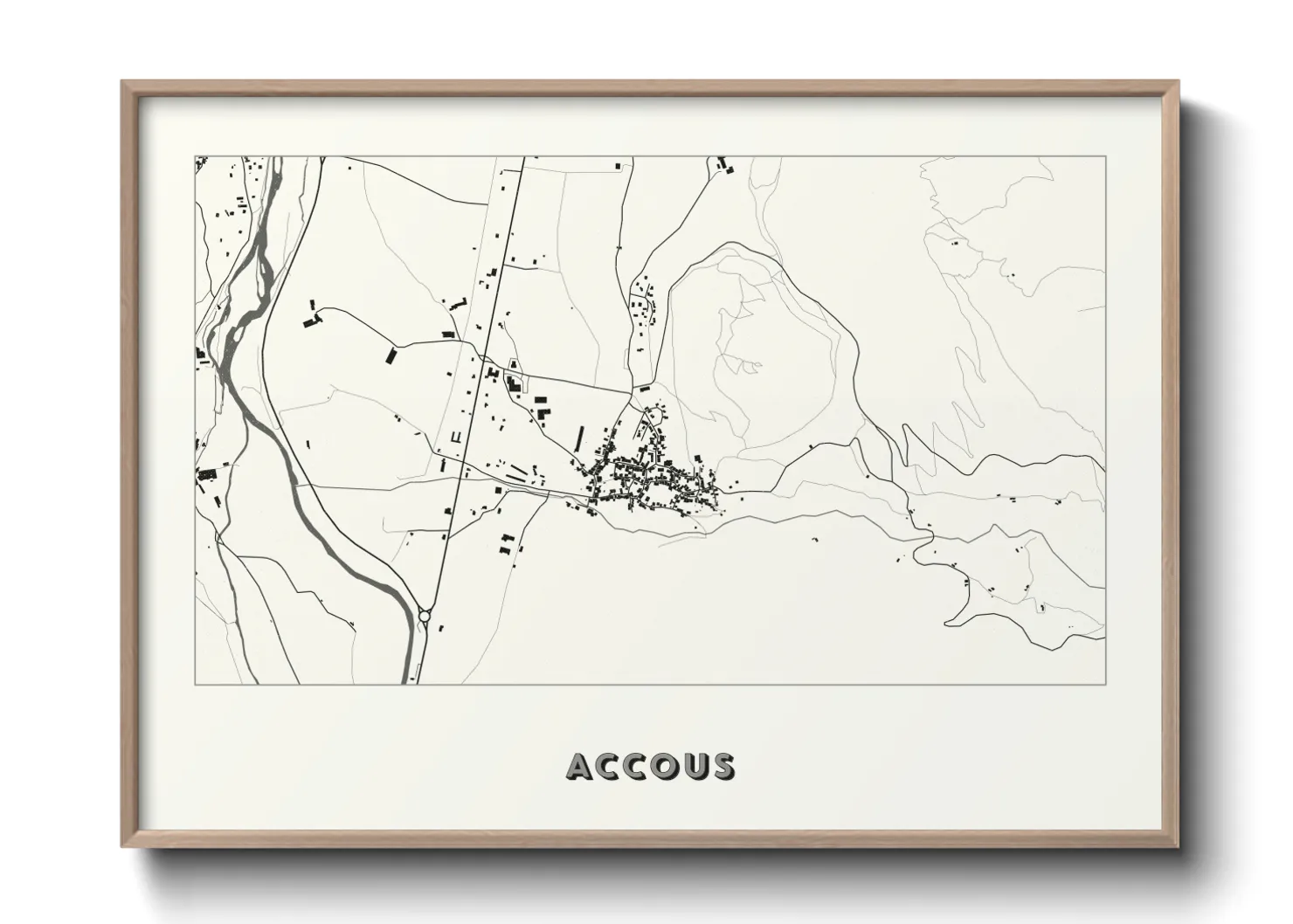 Une affiche de carte sur Accous