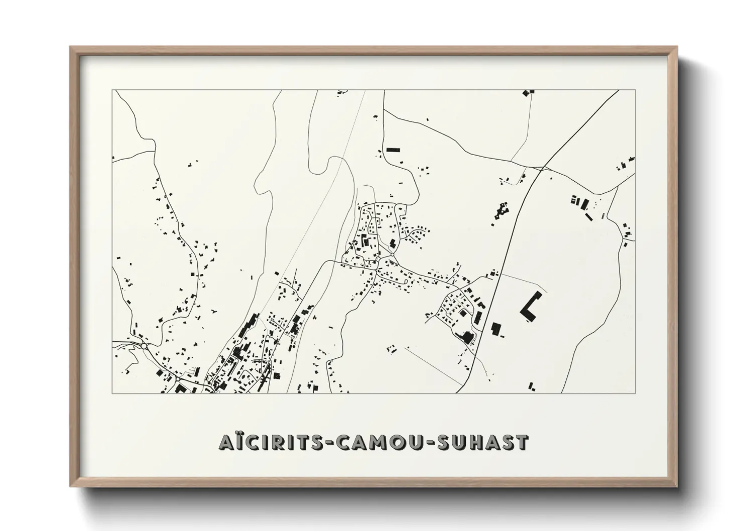 Une affiche de carte sur Aïcirits-Camou-Suhast