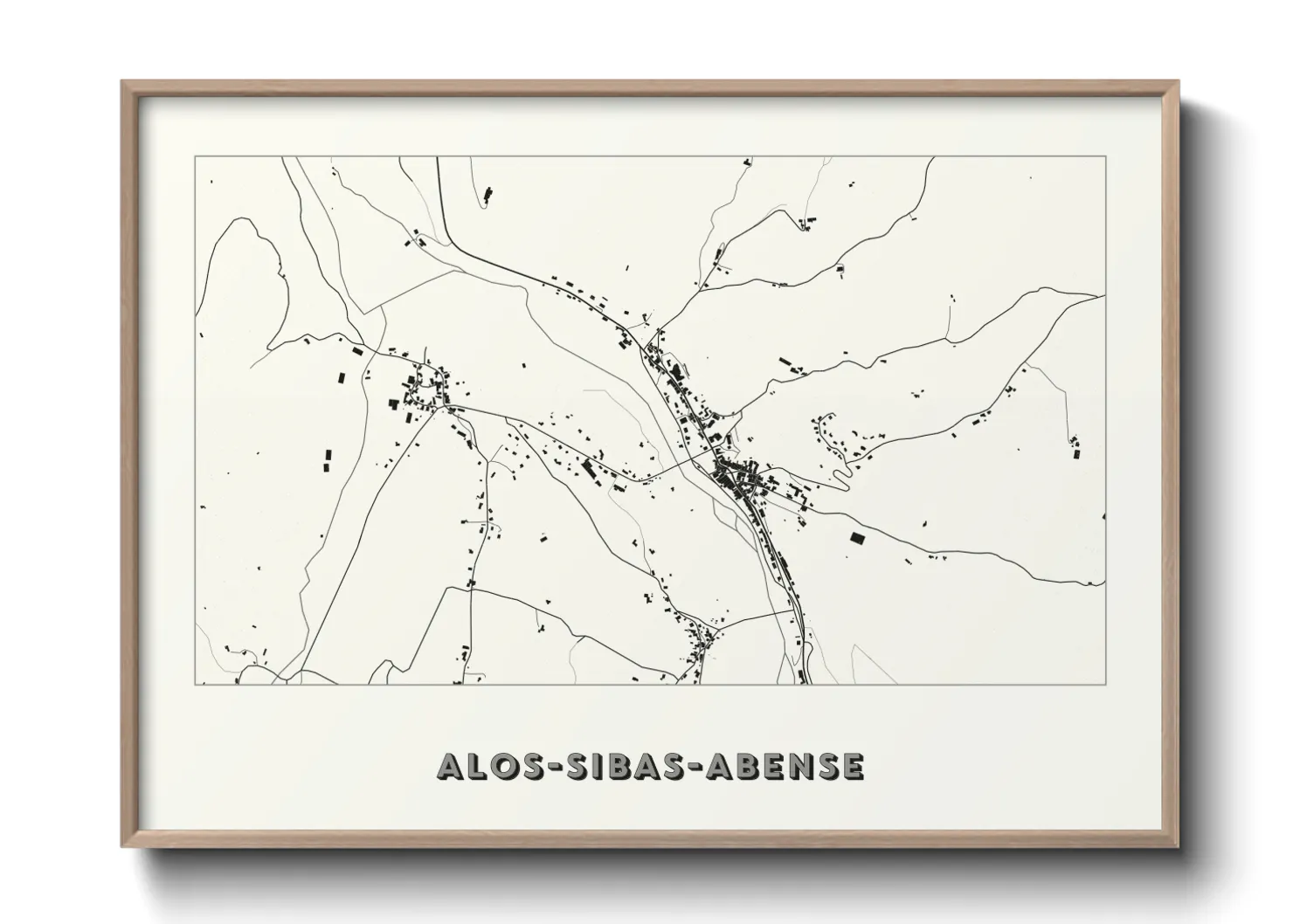 Une affiche de carte sur Alos-Sibas-Abense