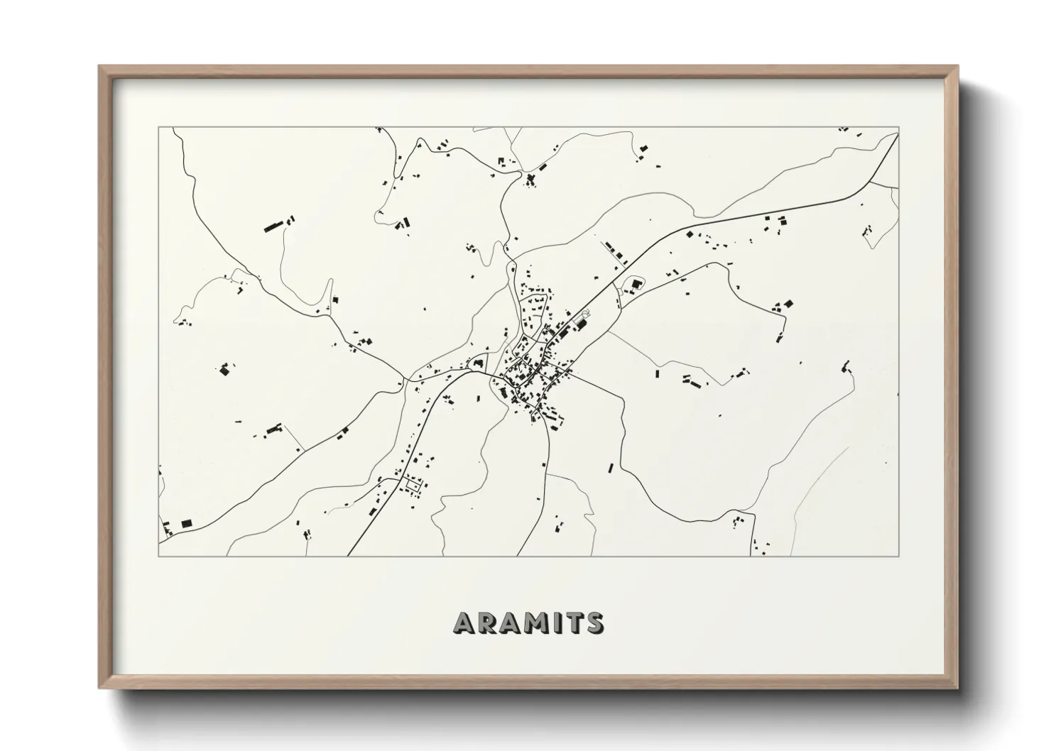 Une affiche de carte sur Aramits