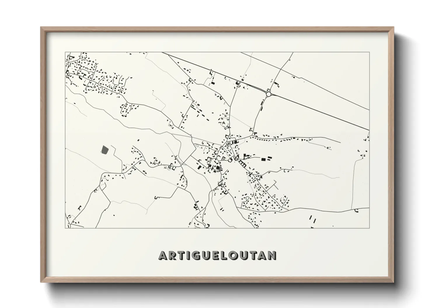 Une affiche de carte sur Artigueloutan