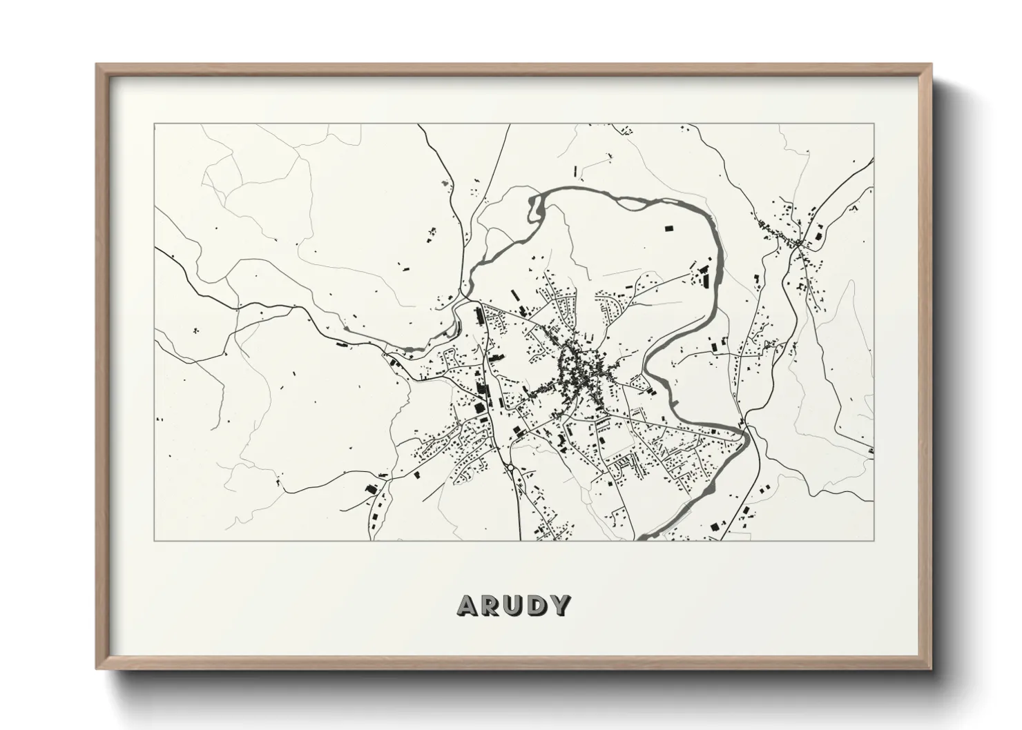 Une affiche de carte sur Arudy