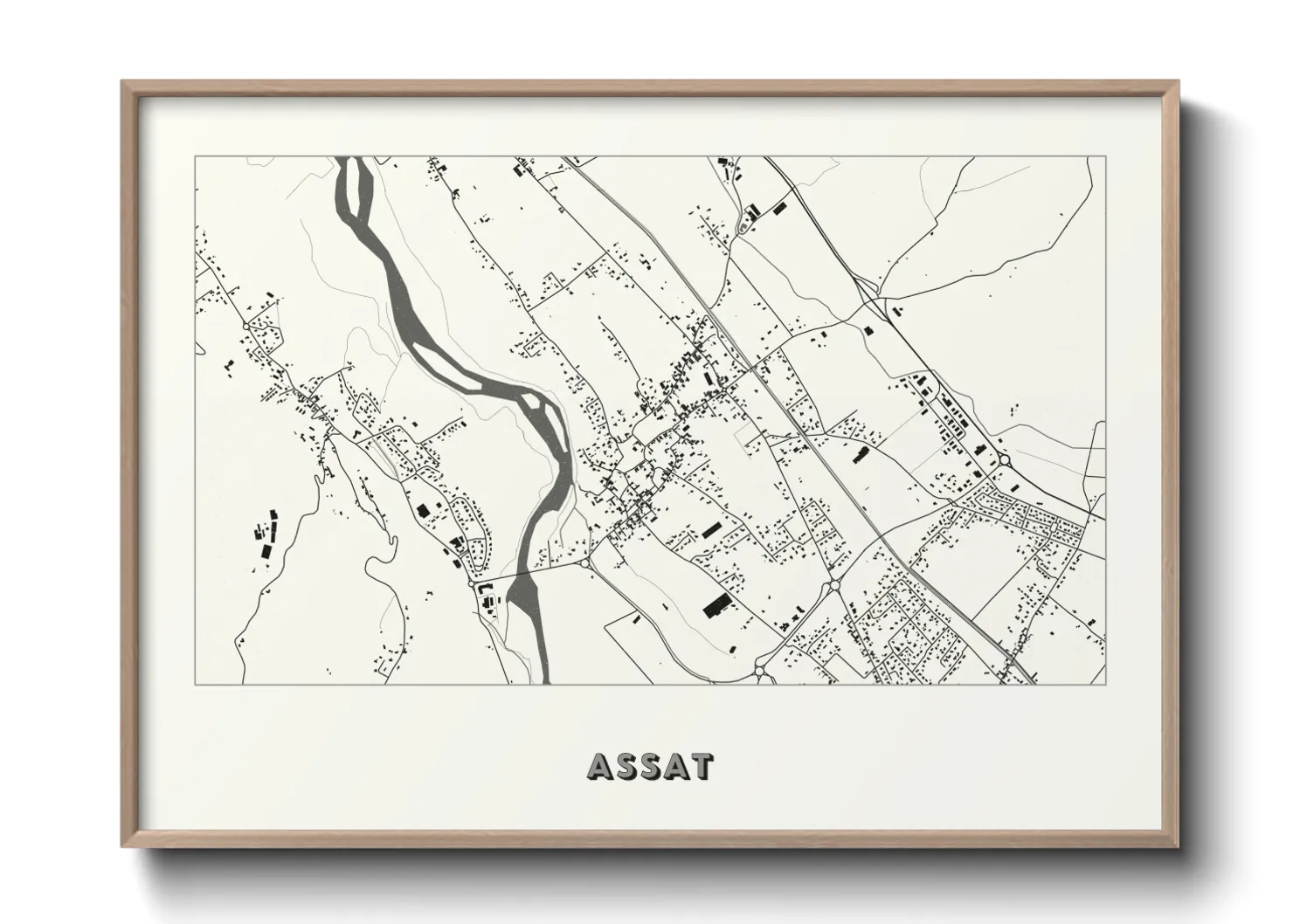 Une affiche de carte sur Assat