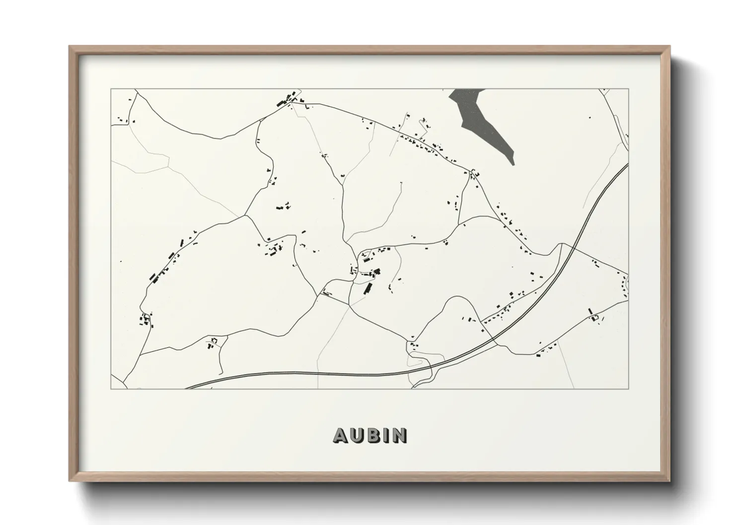 Une affiche de carte sur Aubin