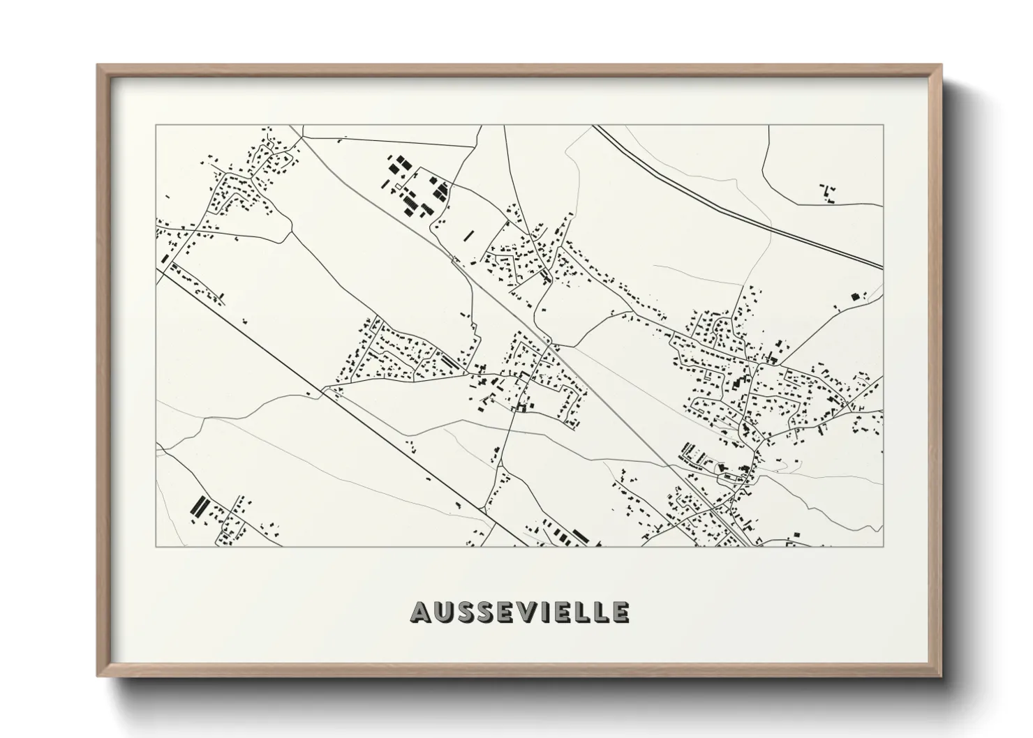 Une affiche de carte sur Aussevielle