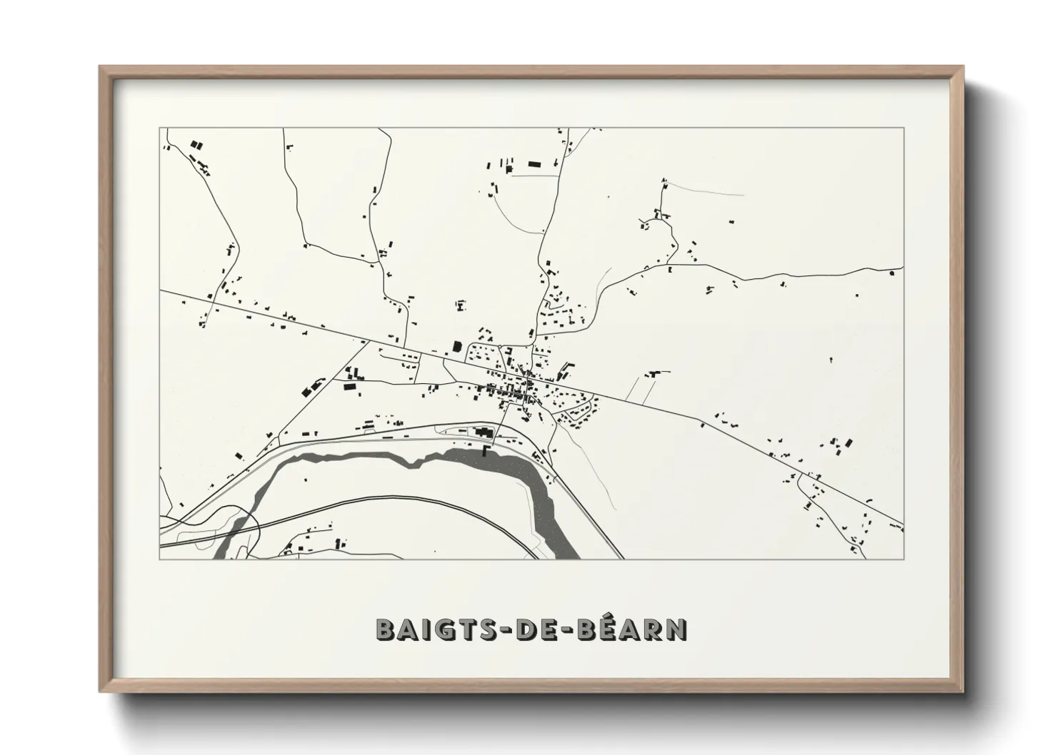 Une affiche de carte sur Baigts-de-Béarn