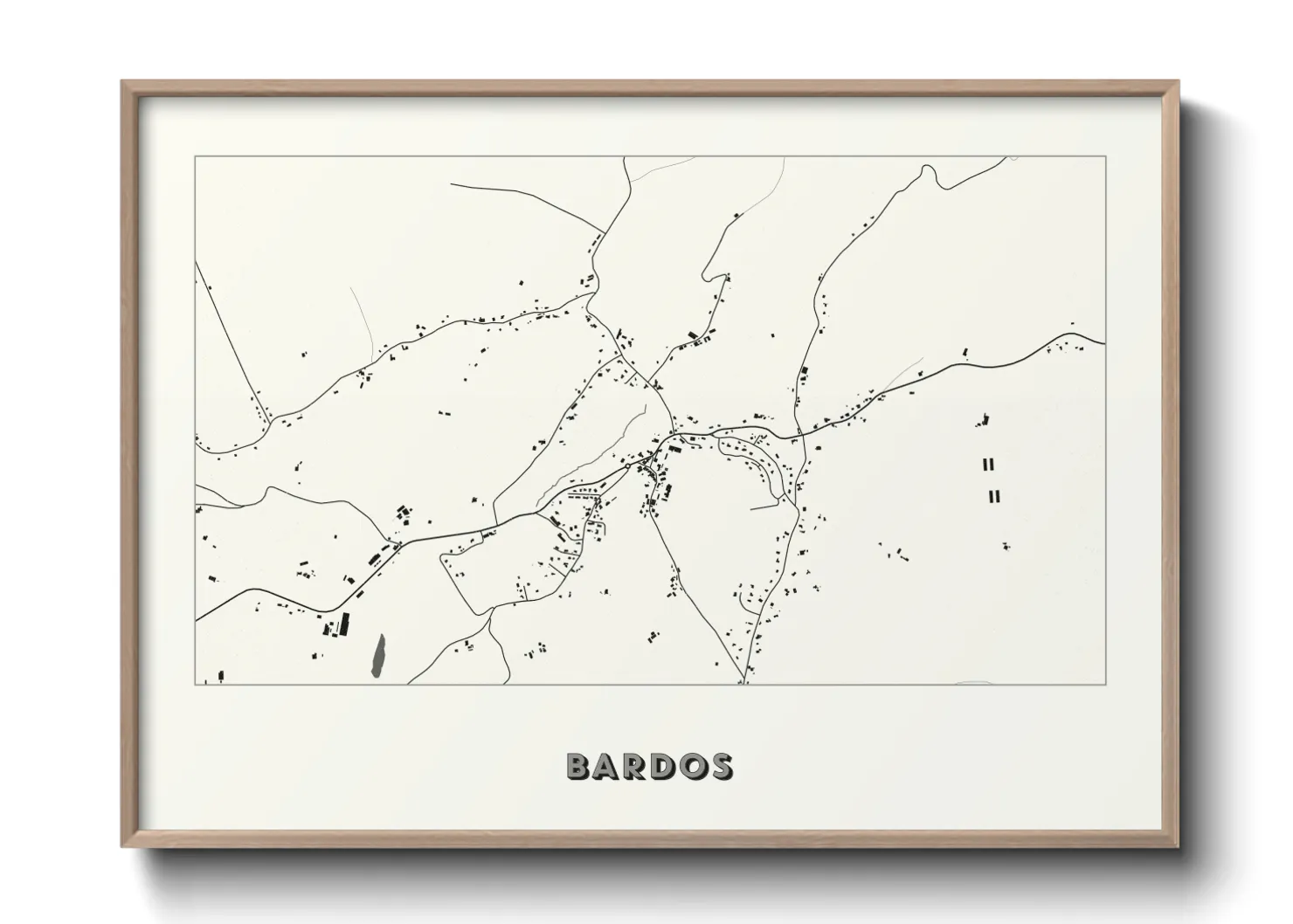 Une affiche de carte sur Bardos