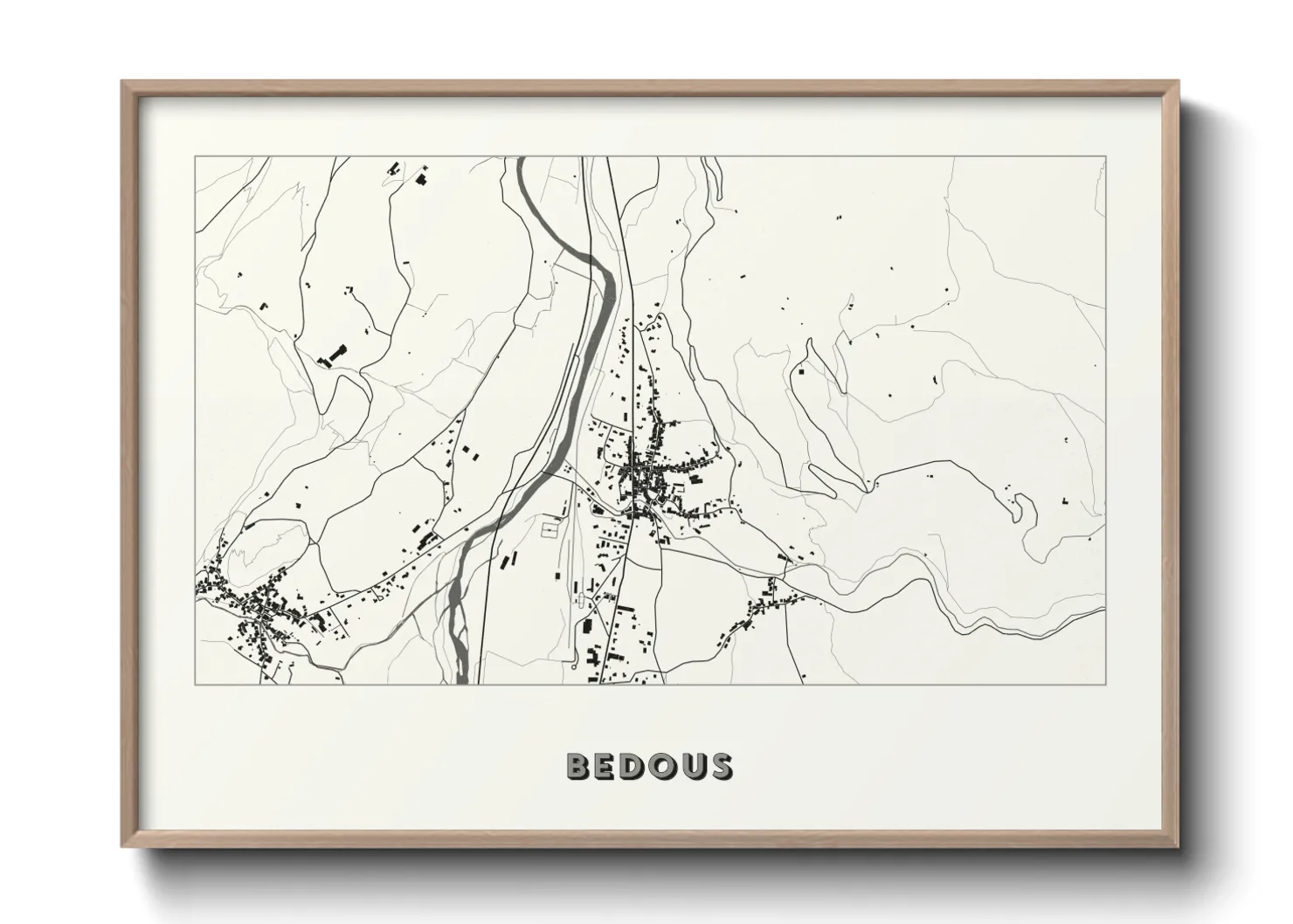 Une affiche de carte sur Bedous