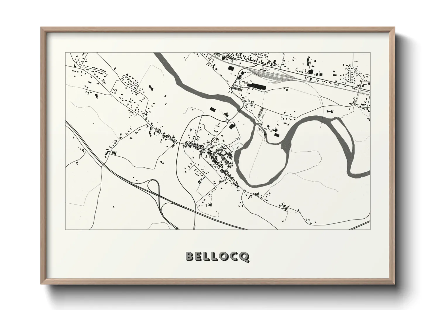 Une affiche de carte sur Bellocq