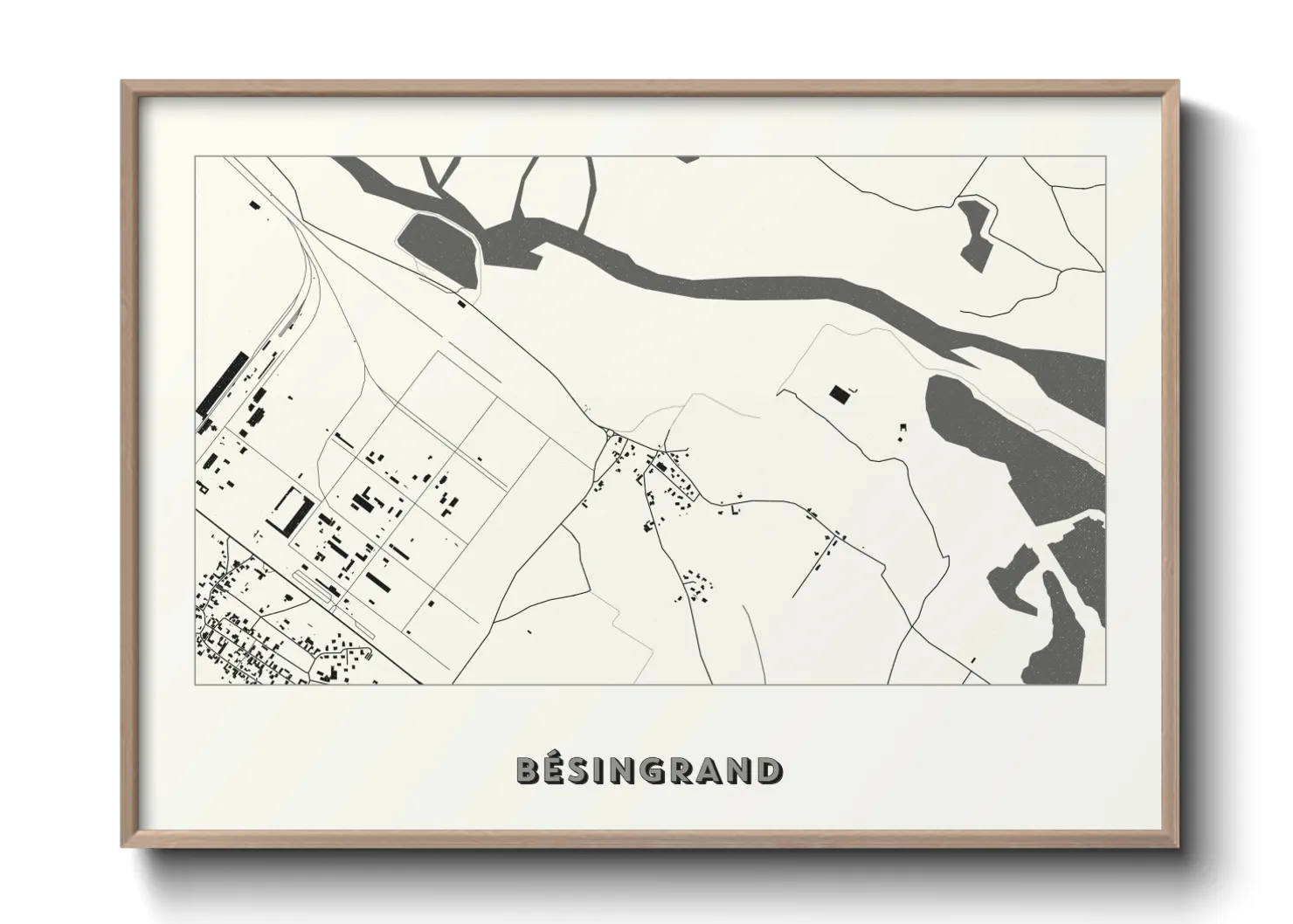 Une affiche de carte sur Bésingrand