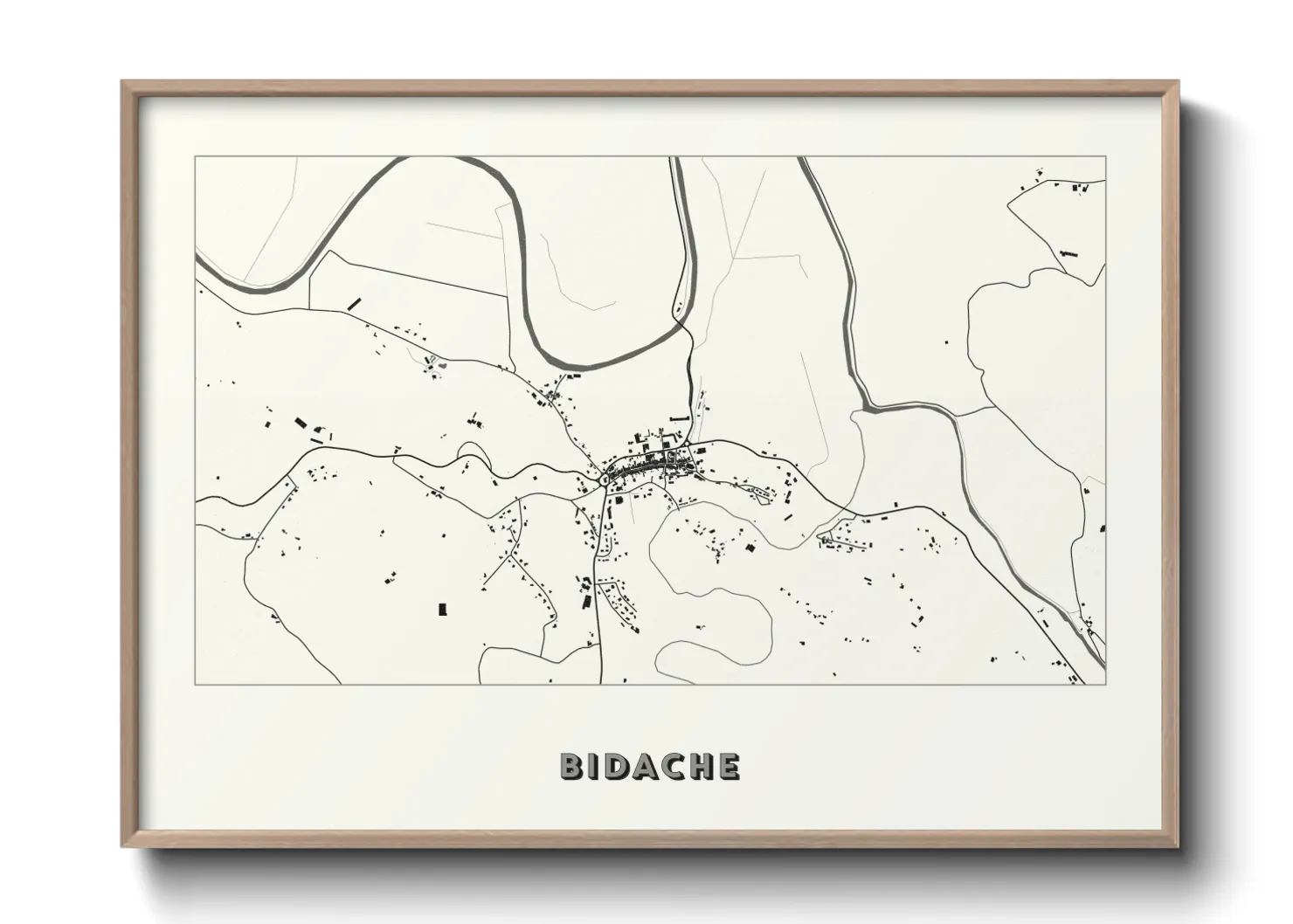 Une affiche de carte sur Bidache