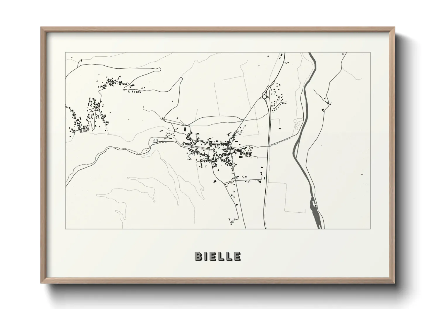 Une affiche de carte sur Bielle