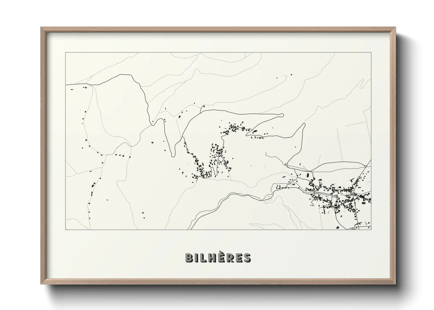 Une affiche de carte sur Bilhères