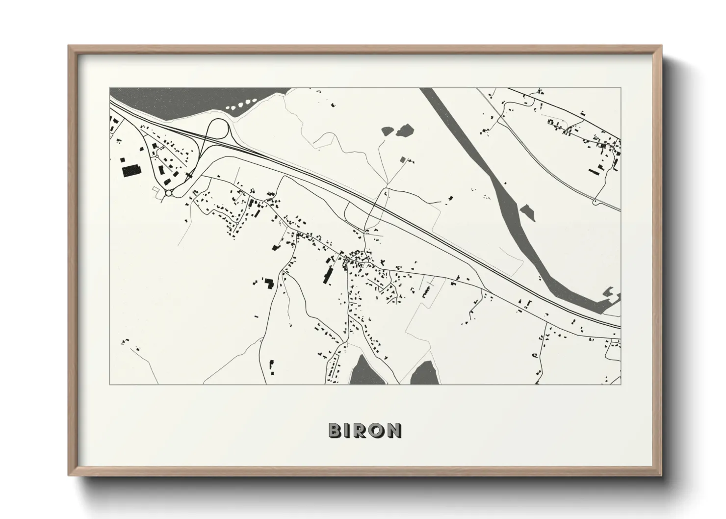 Une affiche de carte sur Biron