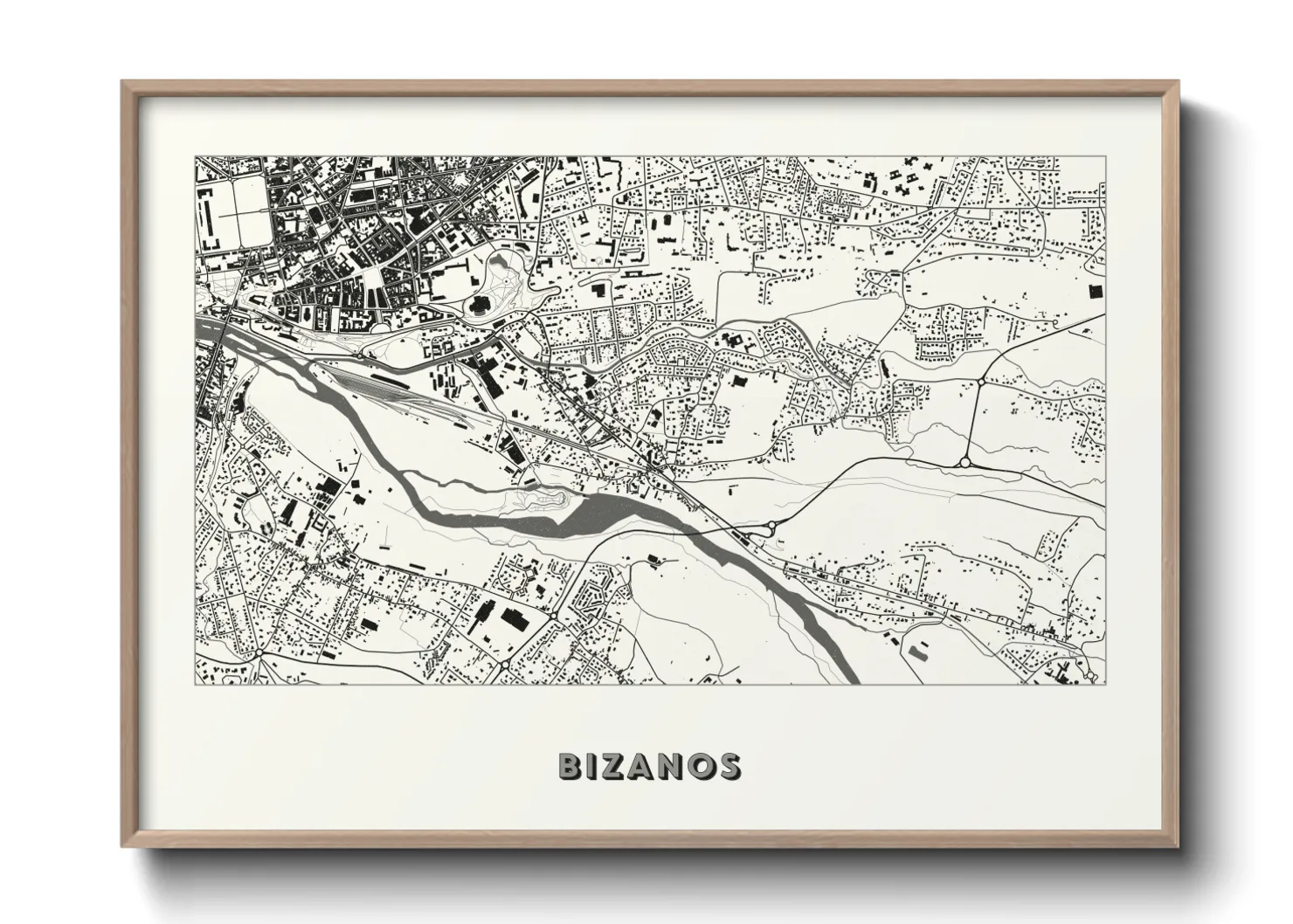 Une affiche de carte sur Bizanos