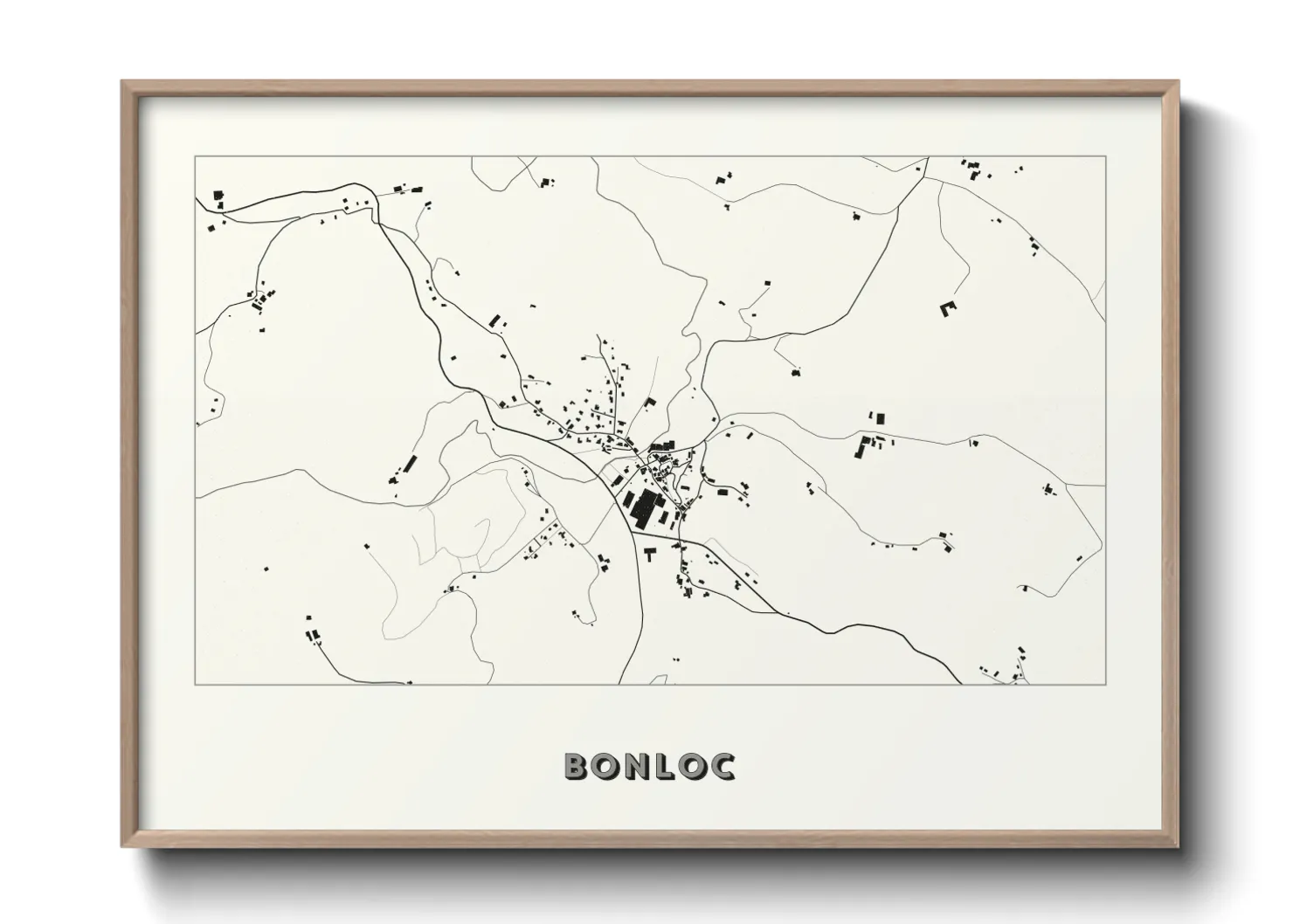 Une affiche de carte sur Bonloc