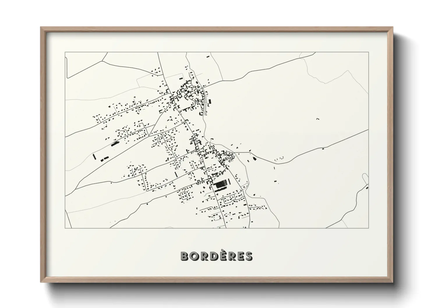 Une affiche de carte sur Bordères
