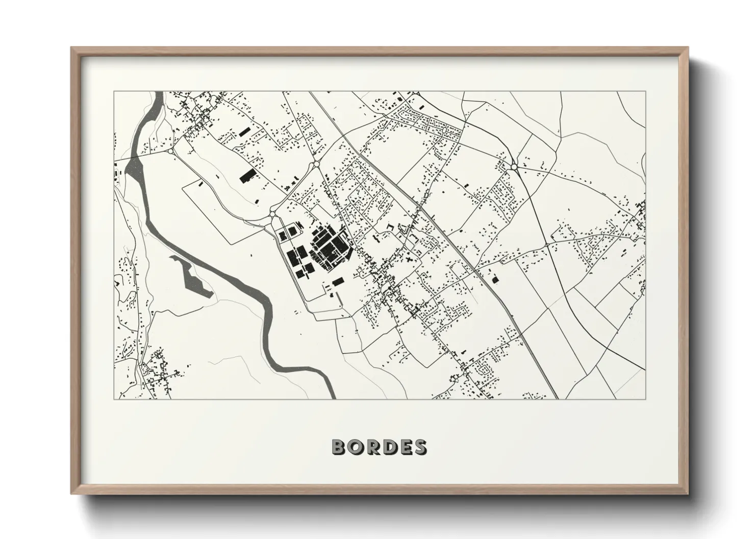 Une affiche de carte sur Bordes
