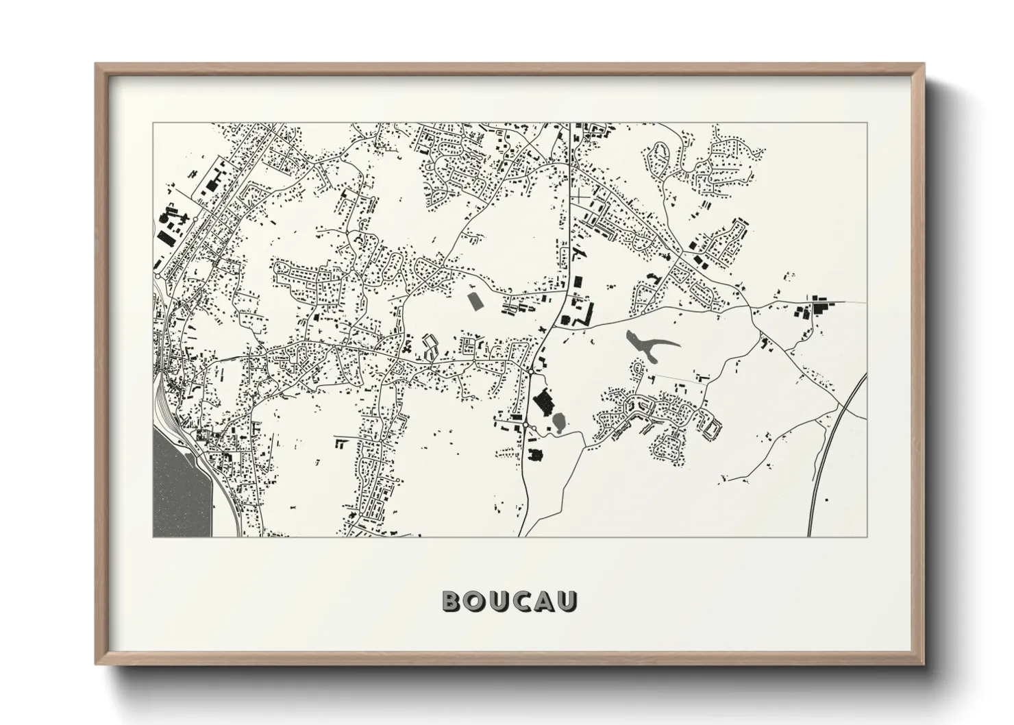 Une affiche de carte sur Boucau