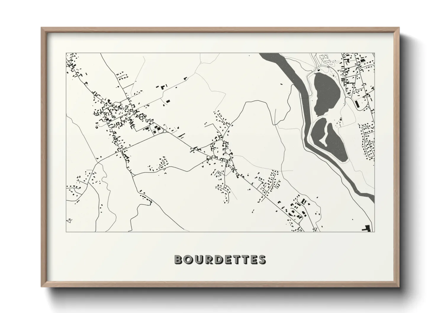 Une affiche de carte sur Bourdettes