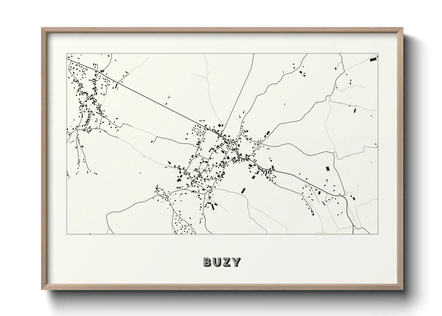 Une affiche de carte sur Buzy