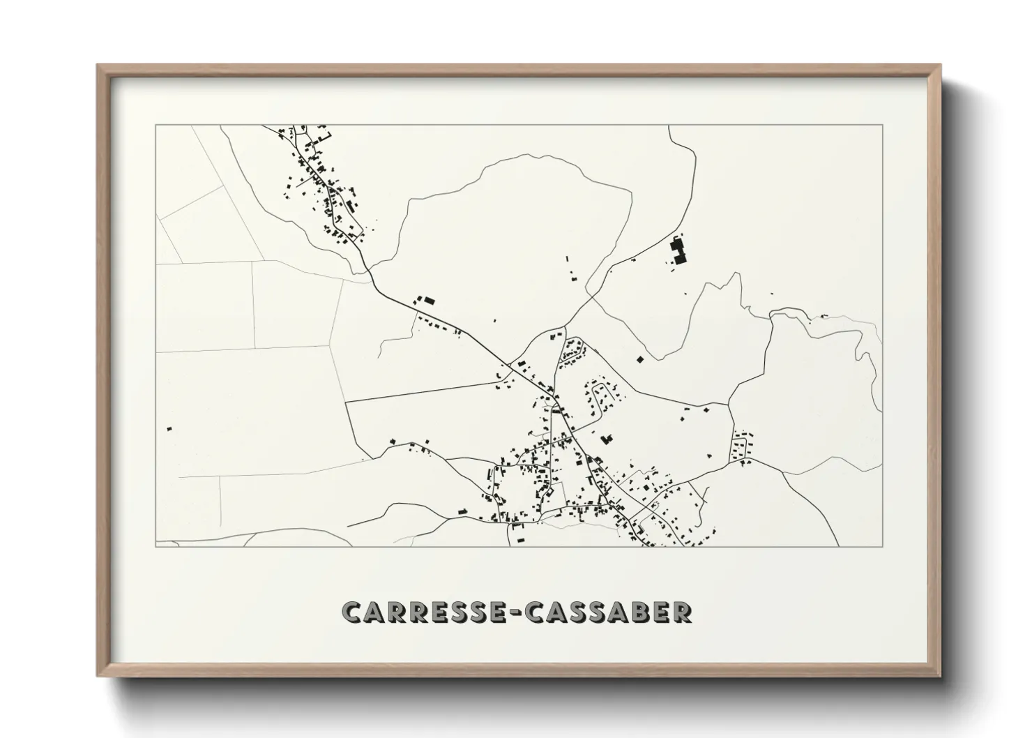 Une affiche de carte sur Carresse-Cassaber