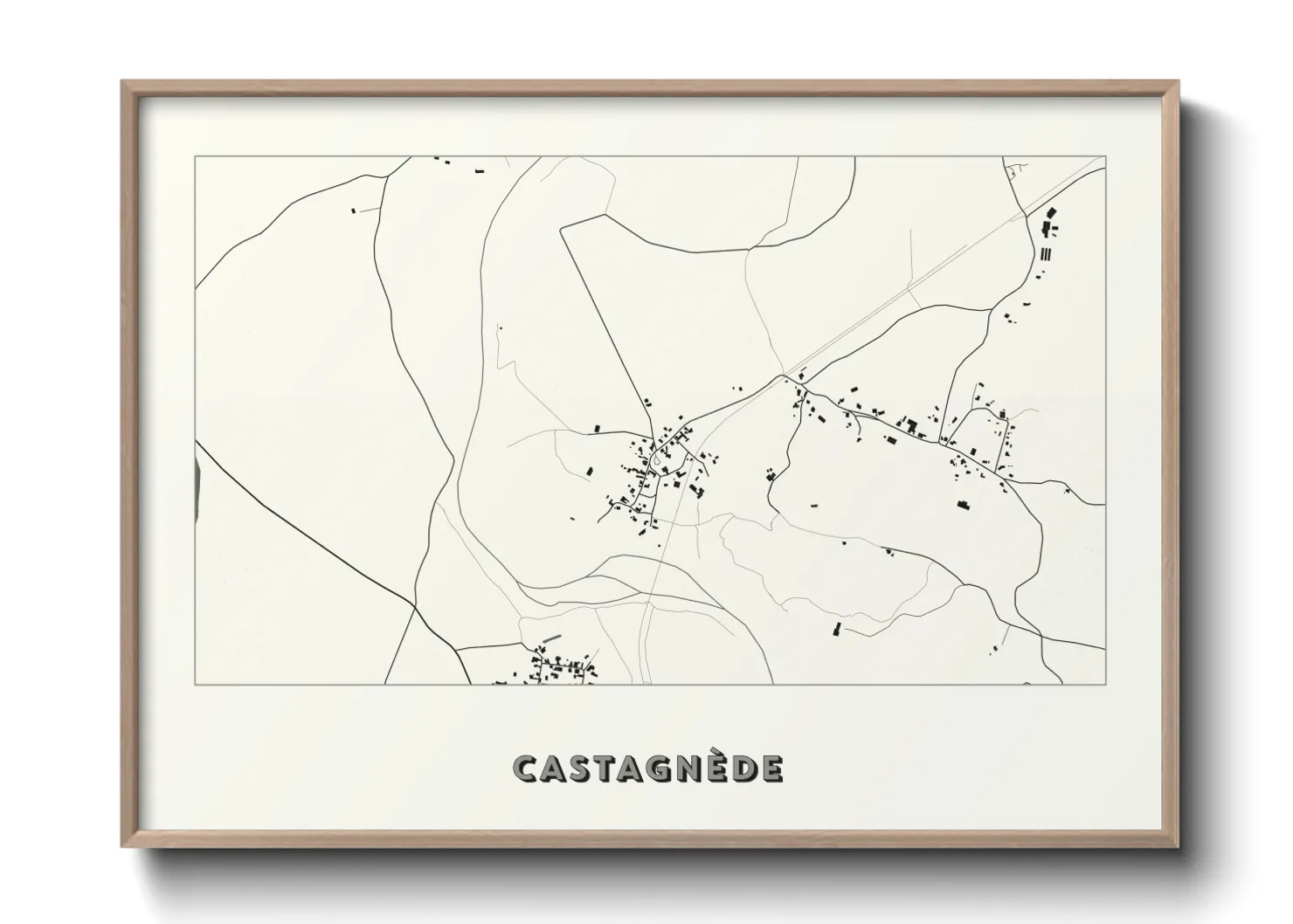 Une affiche de carte sur Castagnède