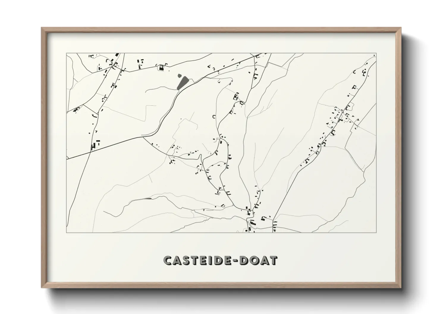 Une affiche de carte sur Casteide-Doat