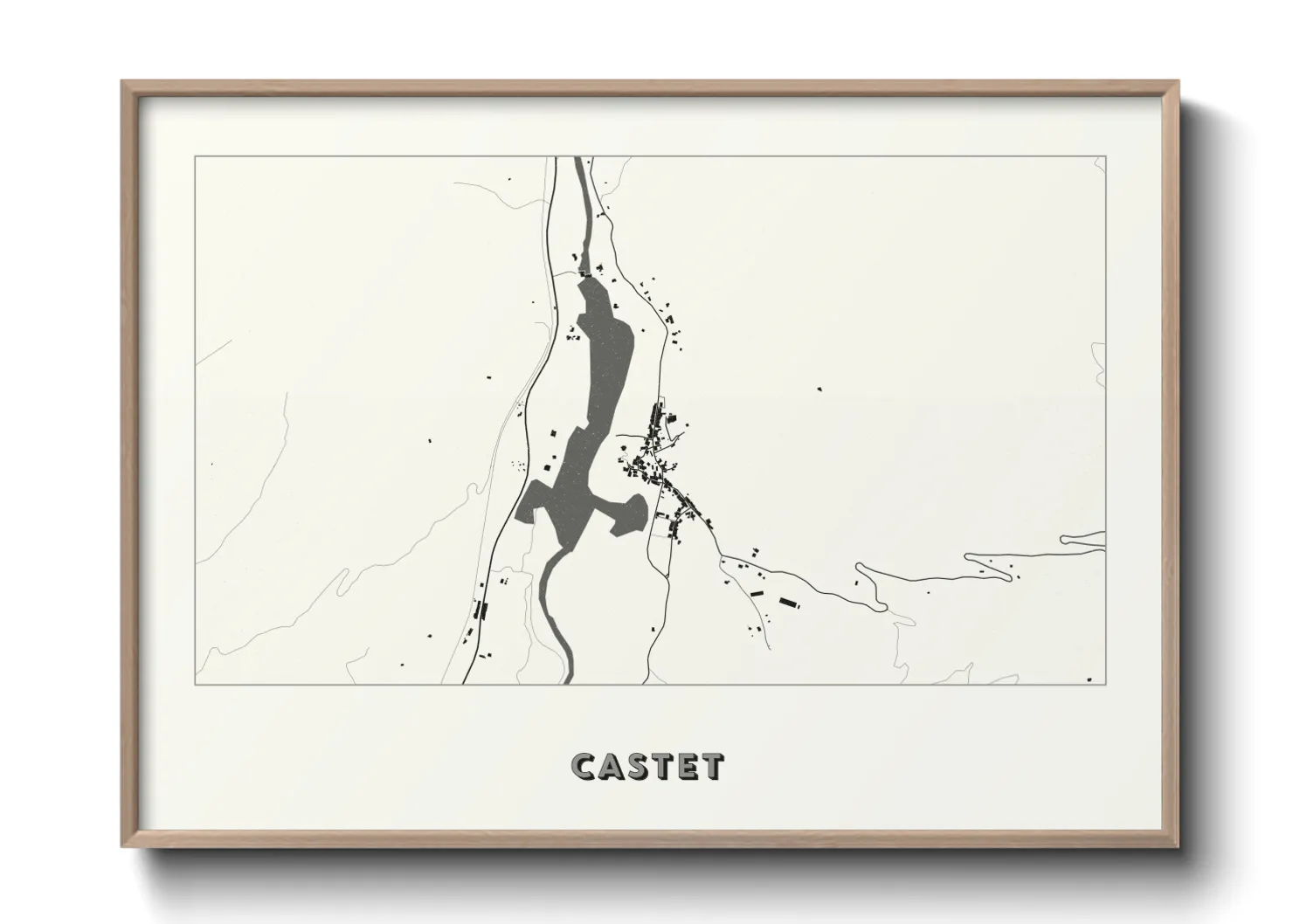 Une affiche de carte sur Castet