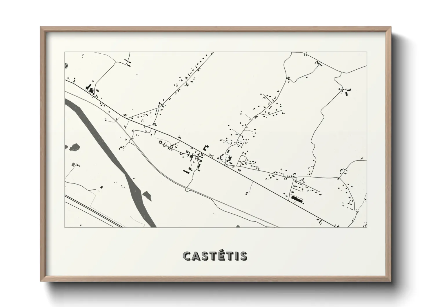 Une affiche de carte sur Castétis