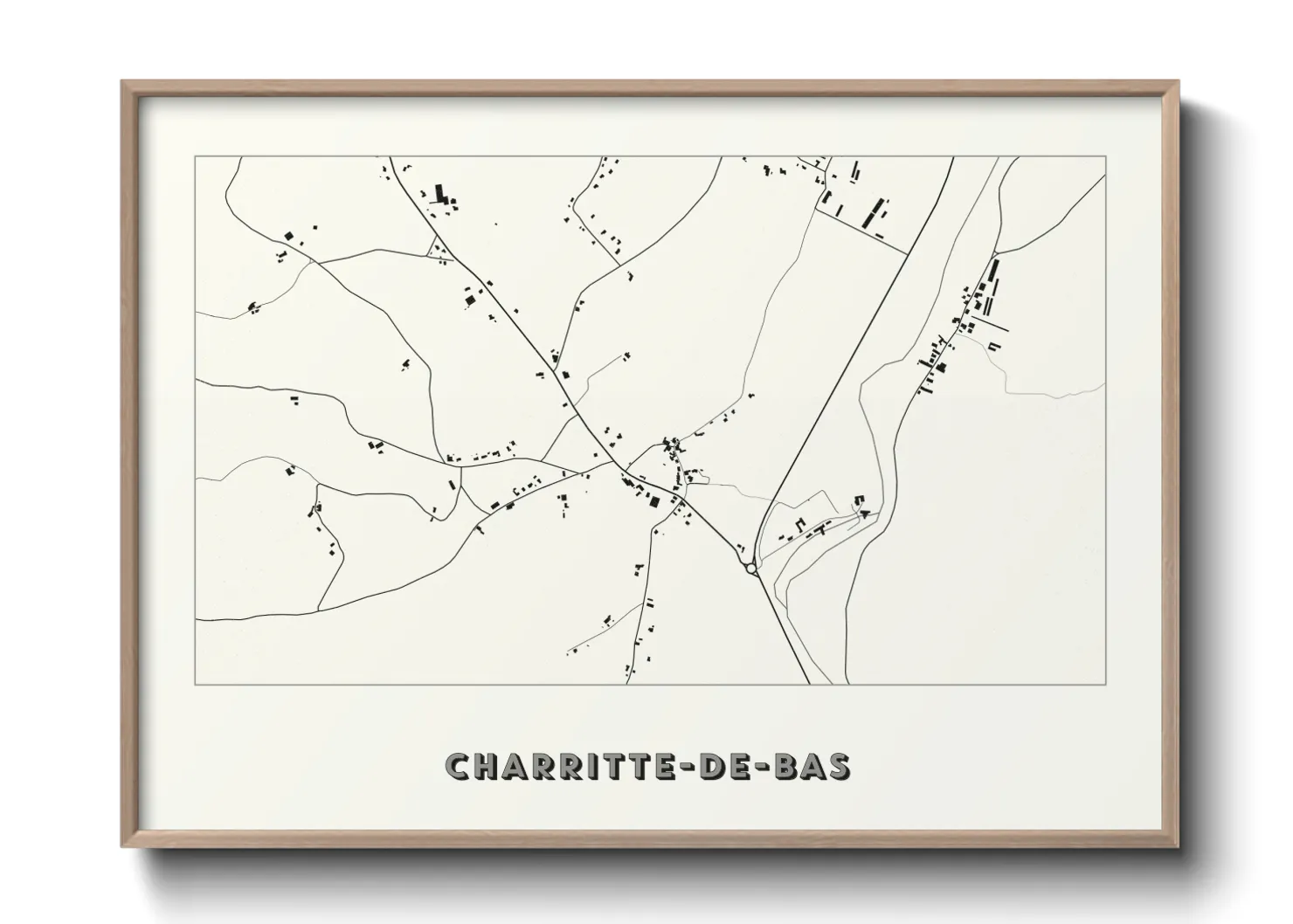 Une affiche de carte sur Charritte-de-Bas