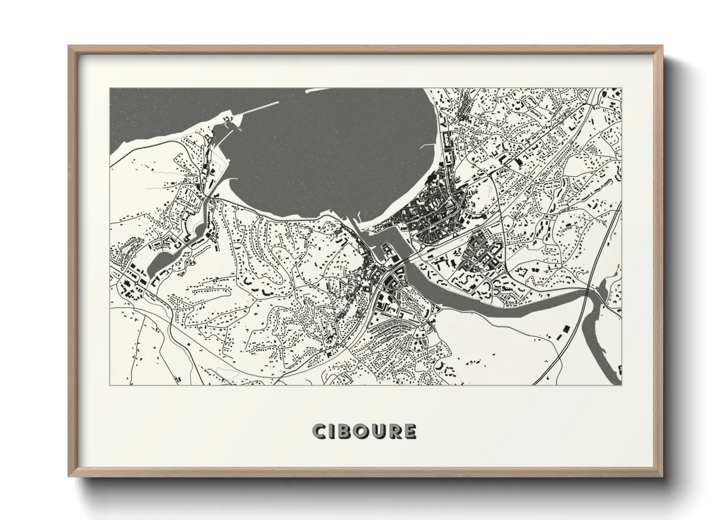 Une affiche de carte sur Ciboure