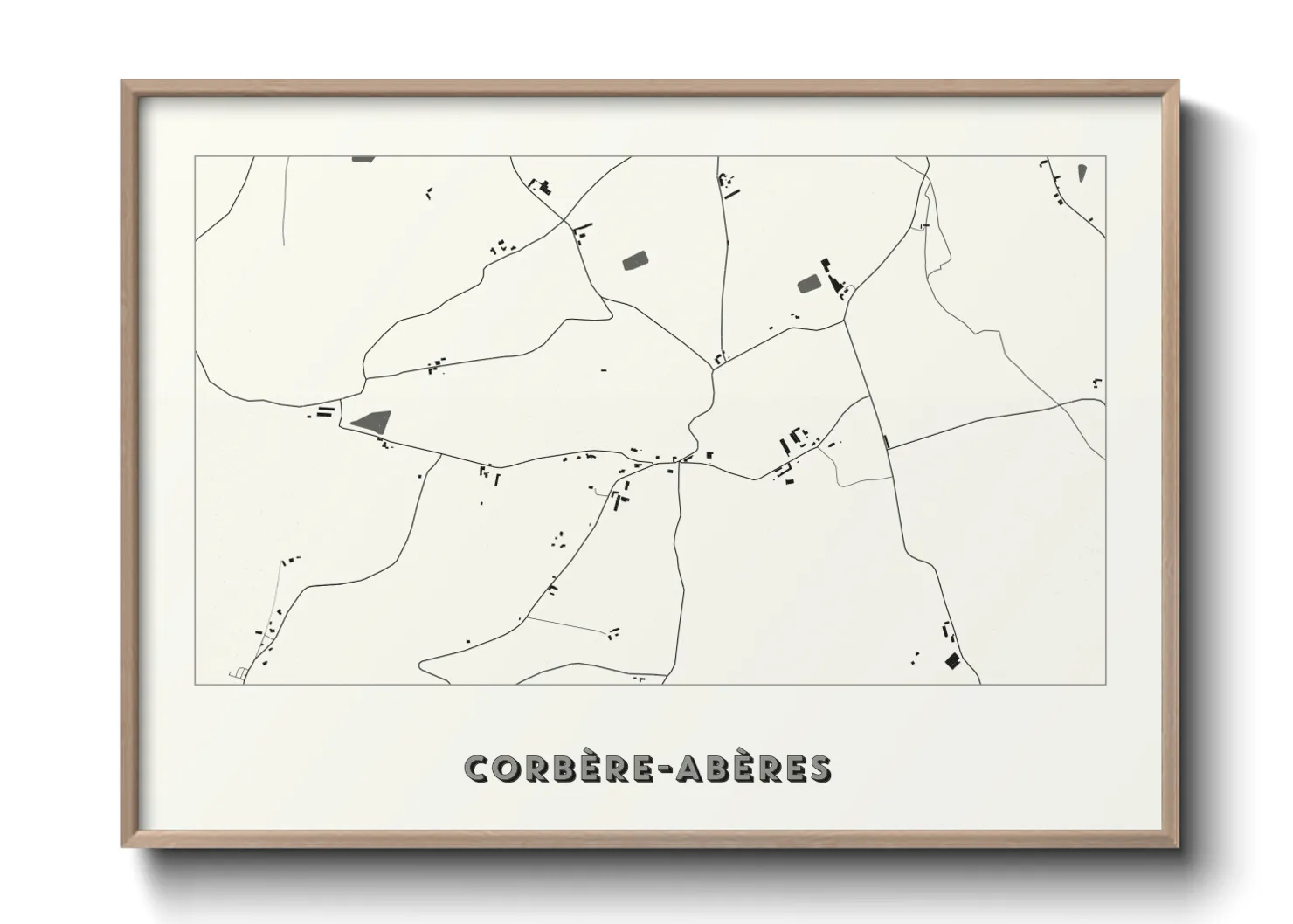 Une affiche de carte sur Corbère-Abères